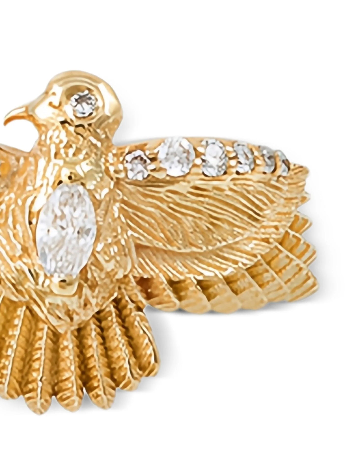 14K yellow gold small Thunderbird diamond ring