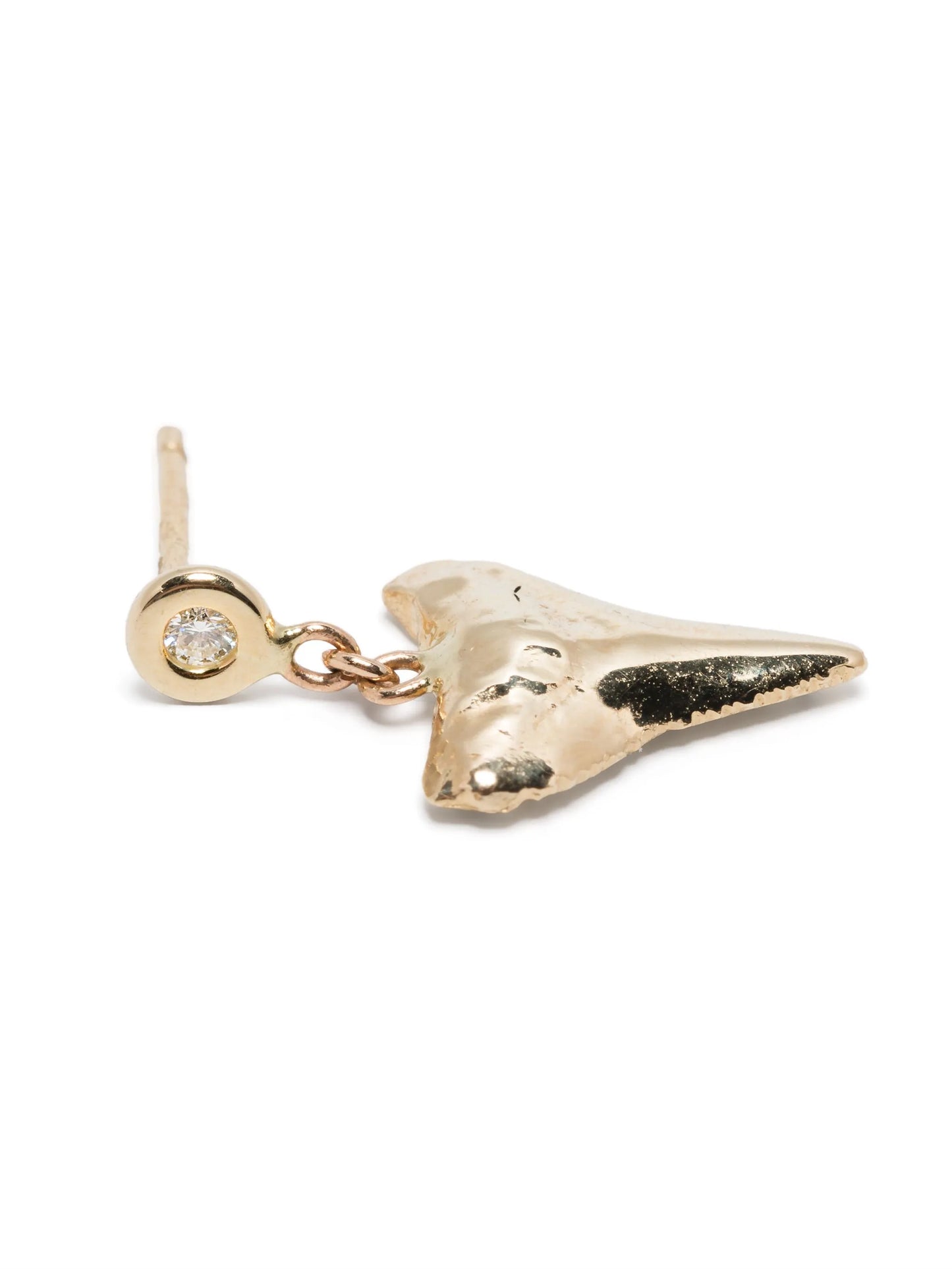 gold plated Pave Shark Tooth diamond earrings
