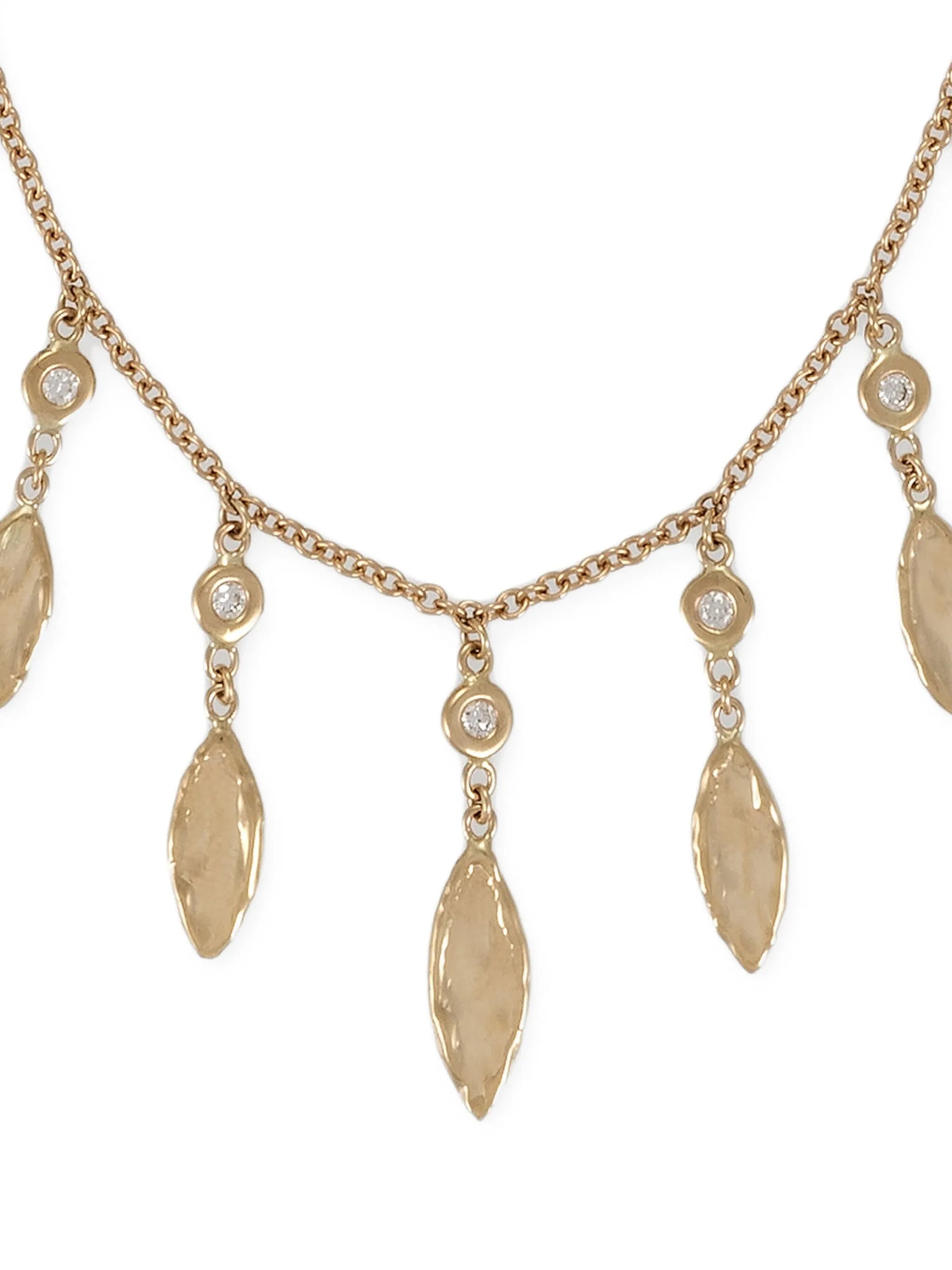 14K yellow gold Shakers diamond necklace
