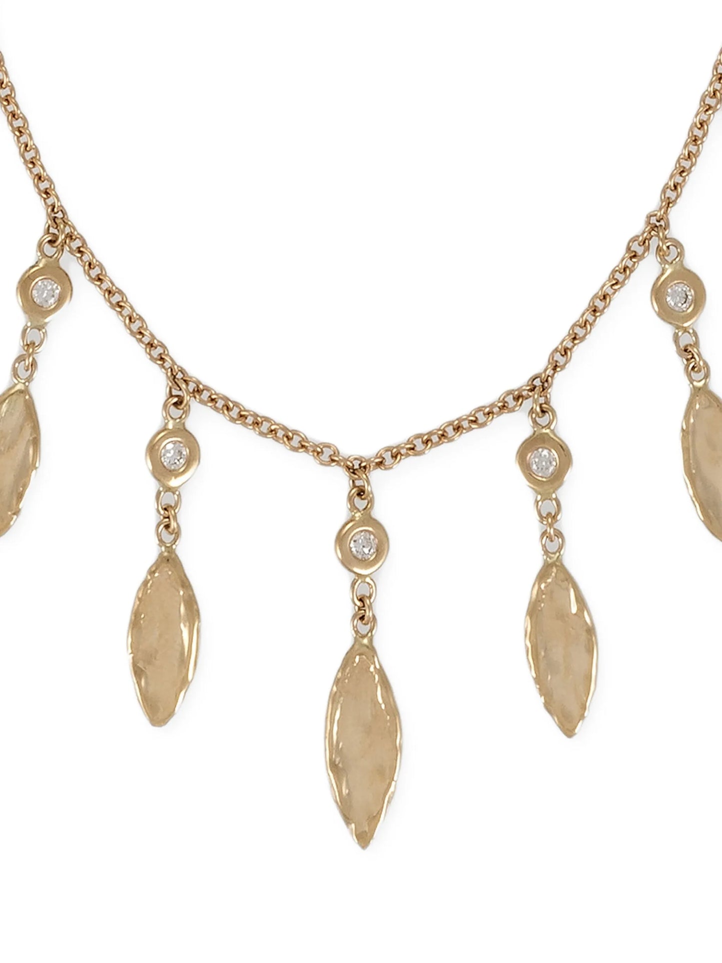 14CT yellow gold Shakers diamond necklace