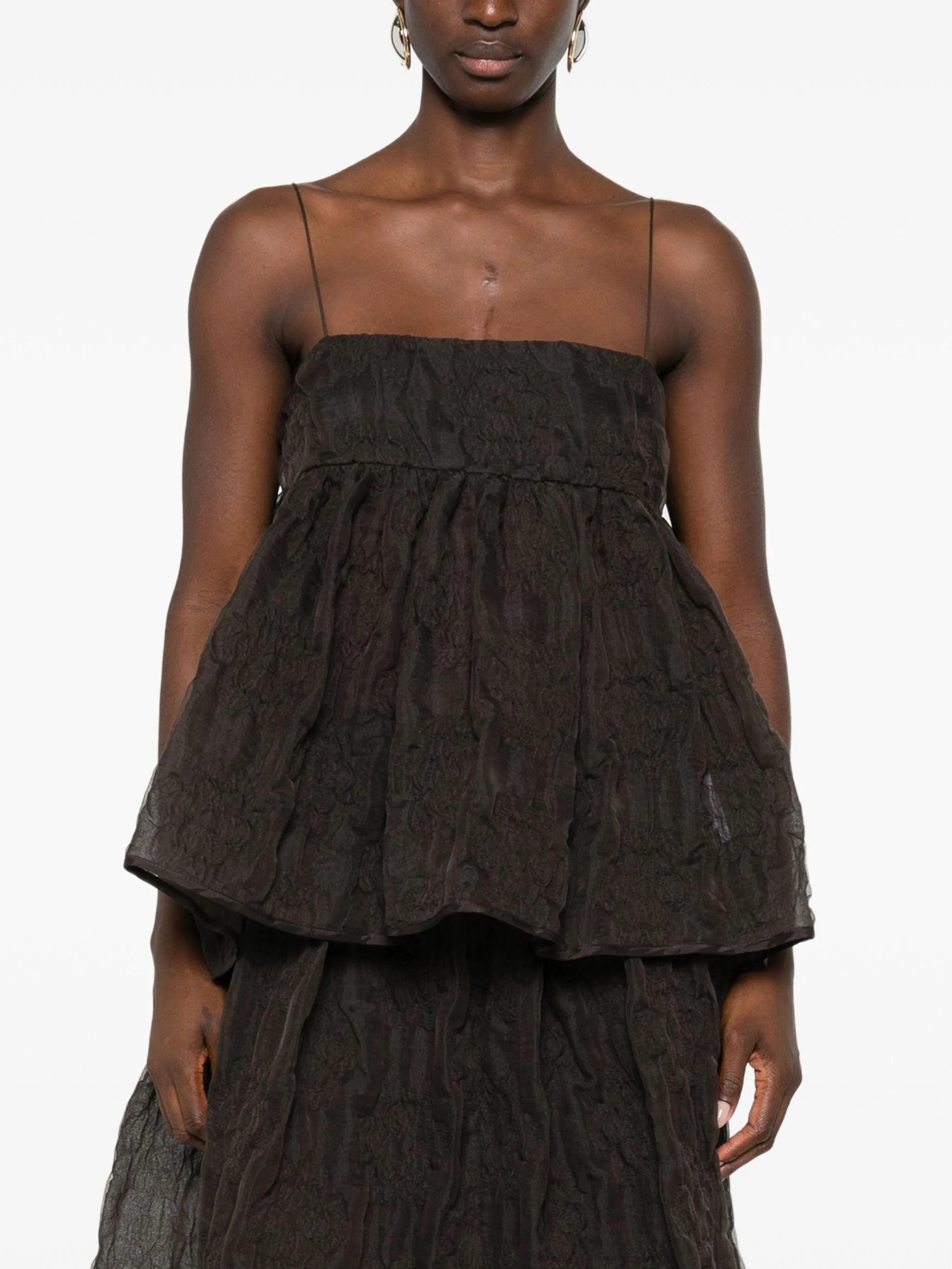Veronica matelassé-effect tank top