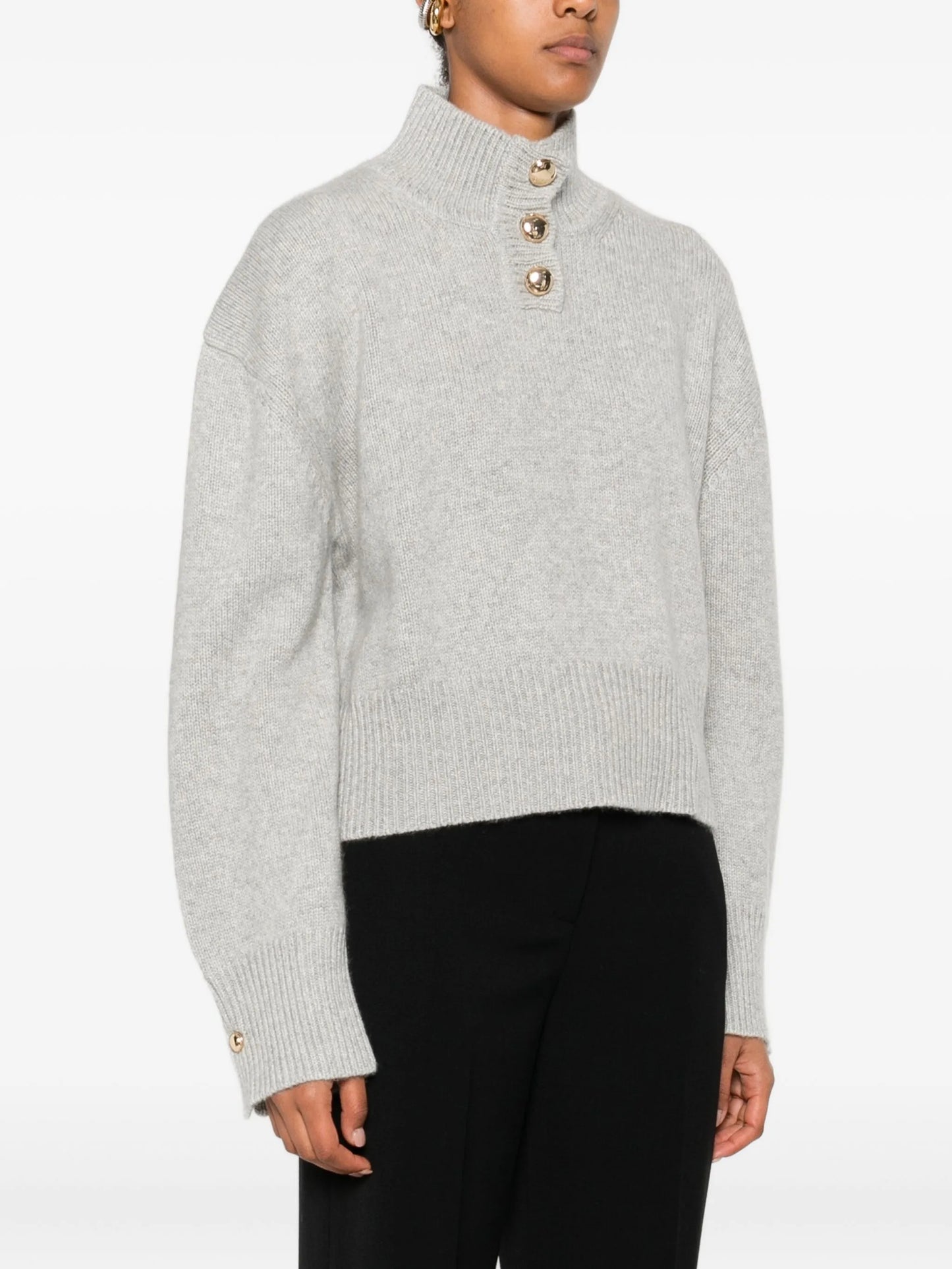 The Rowe high-neck button-front sweater