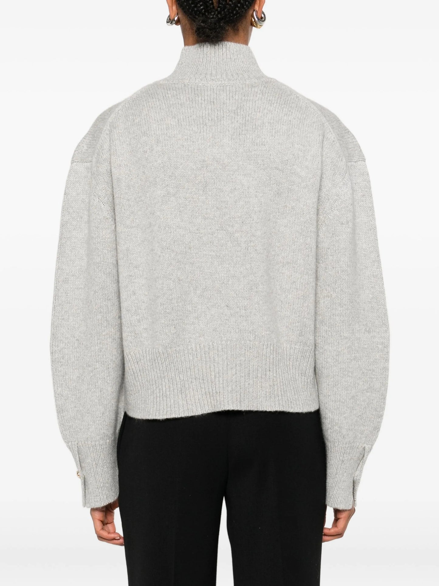 The Rowe high-neck button-front sweater