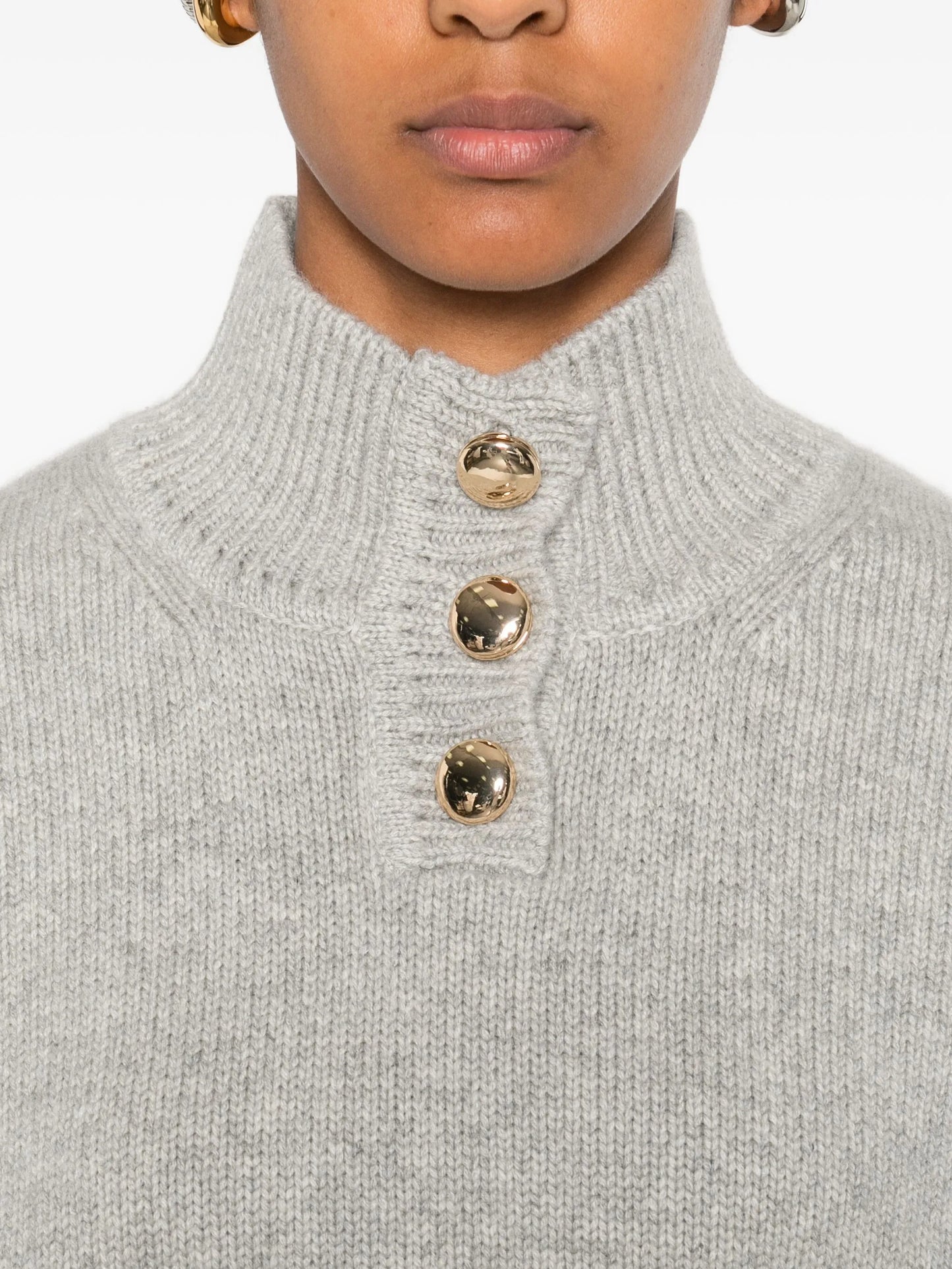 The Rowe high-neck button-front sweater