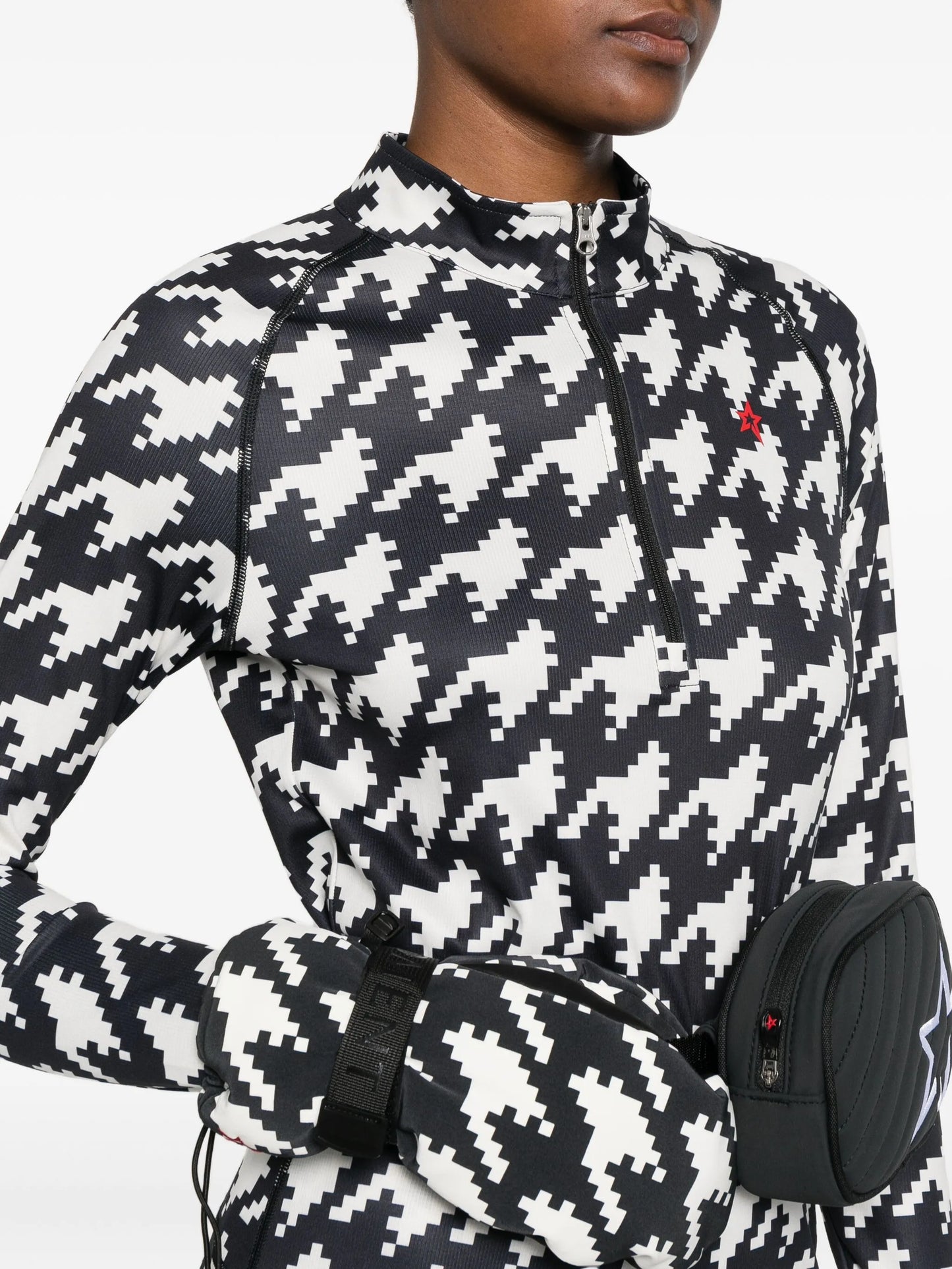 houndstooth-print top