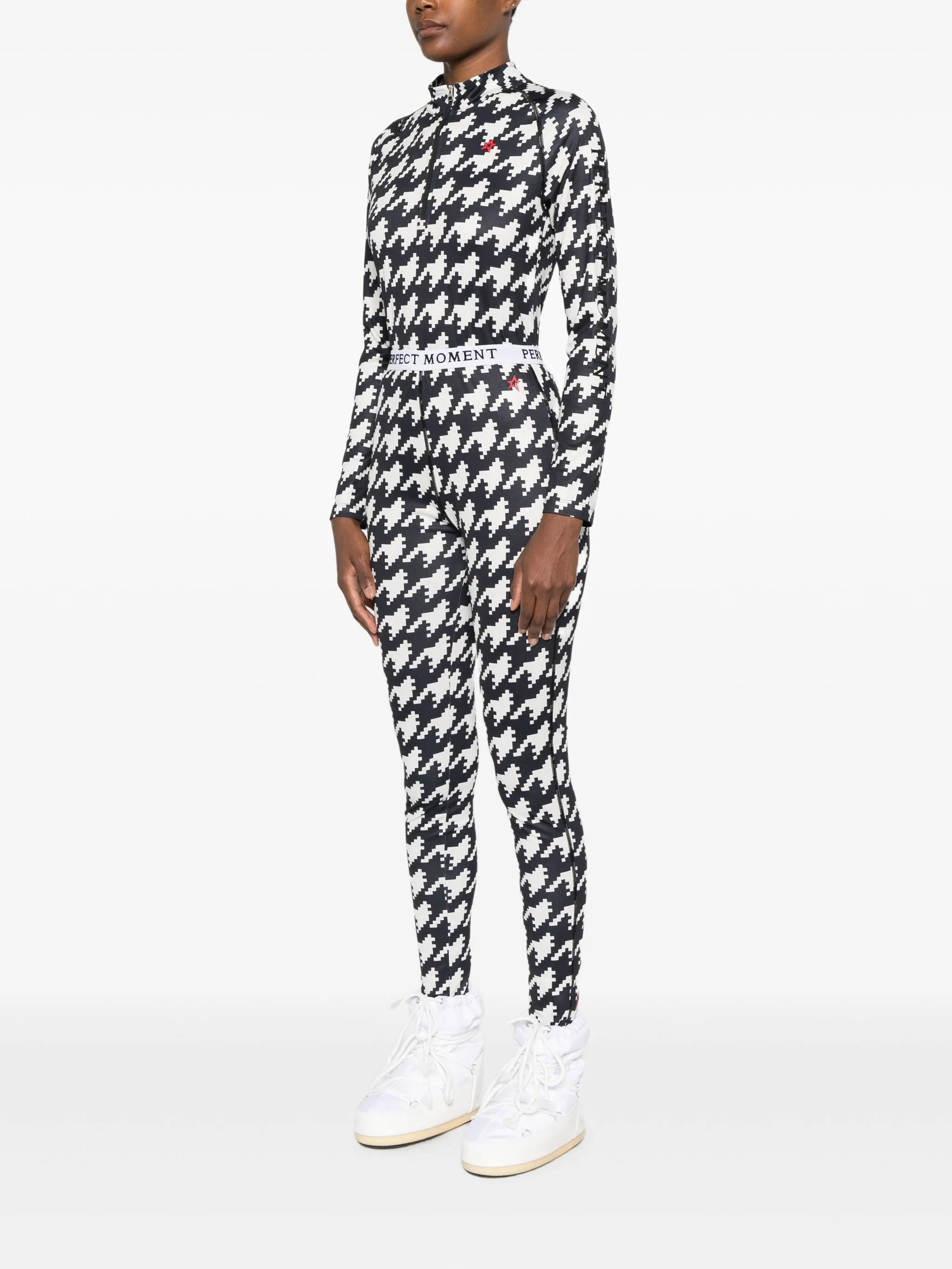 houndstooth-print leggings