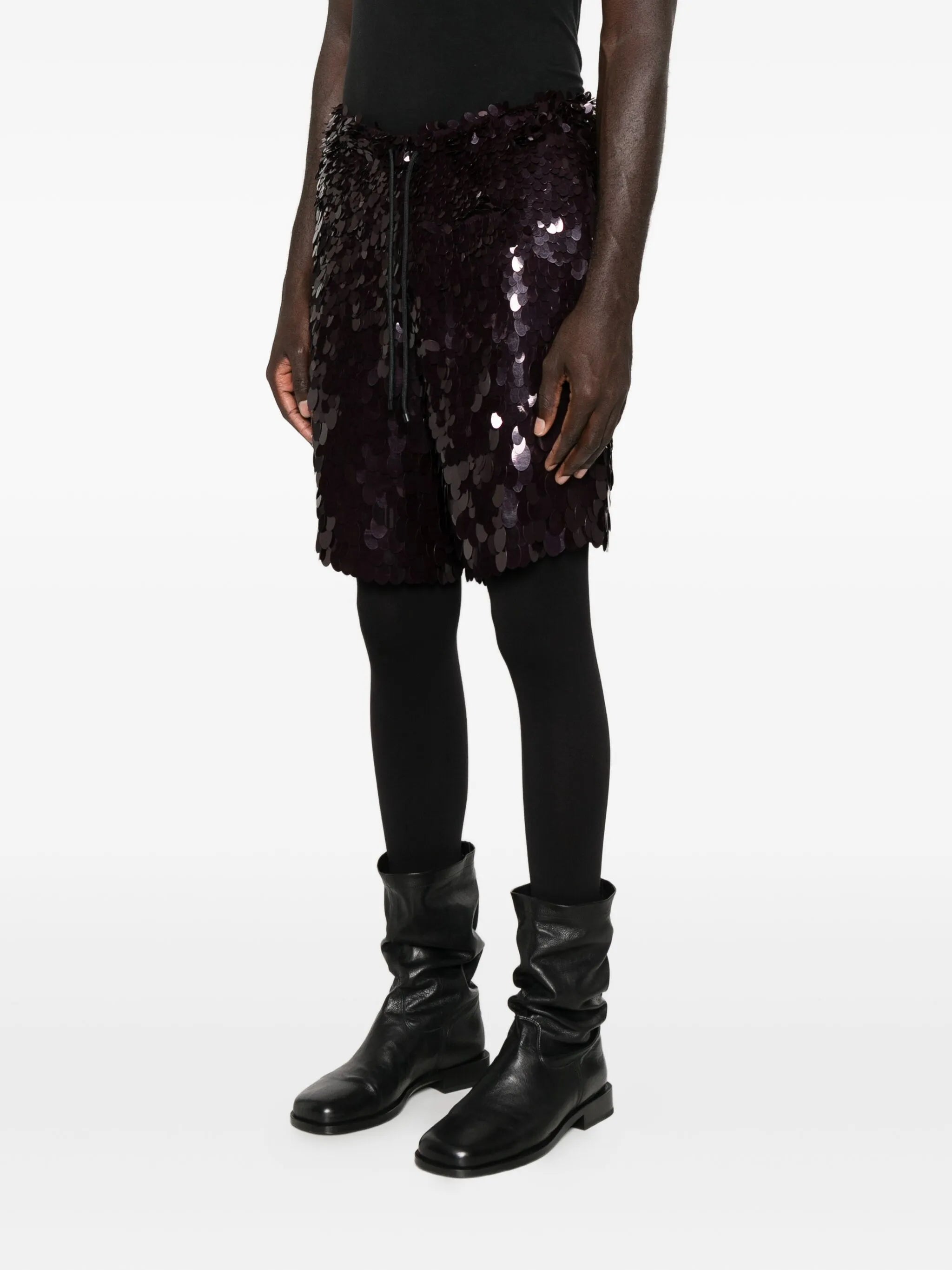 sequin-embellished drawstring shorts
