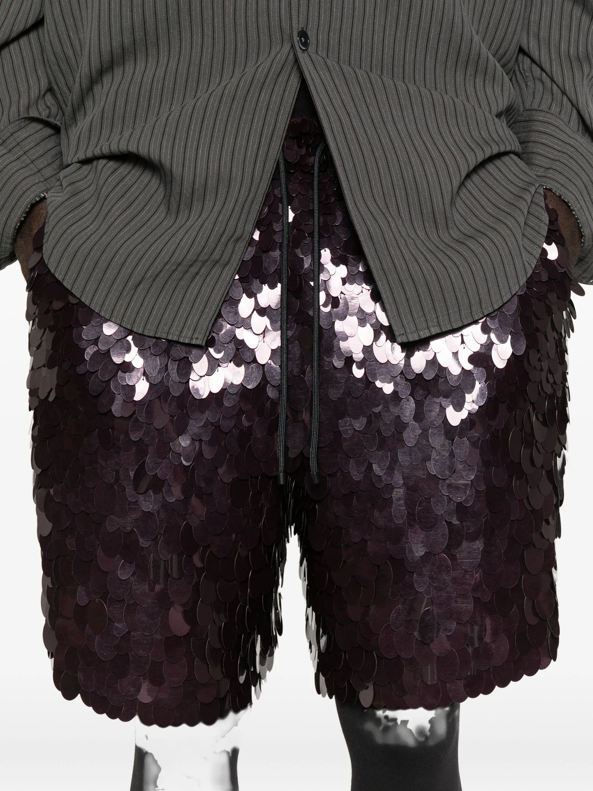 sequin-embellished drawstring shorts