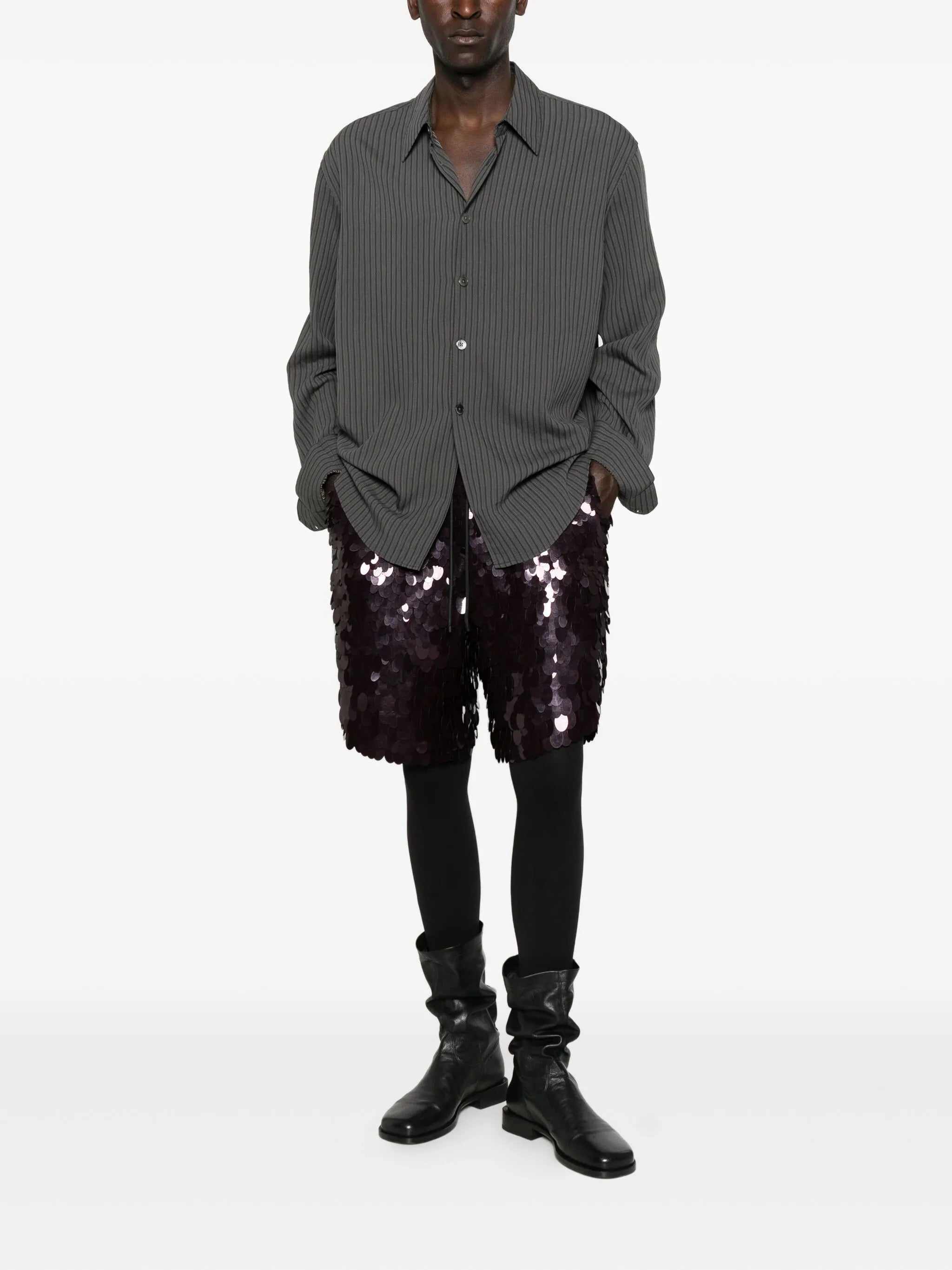 sequin-embellished drawstring shorts