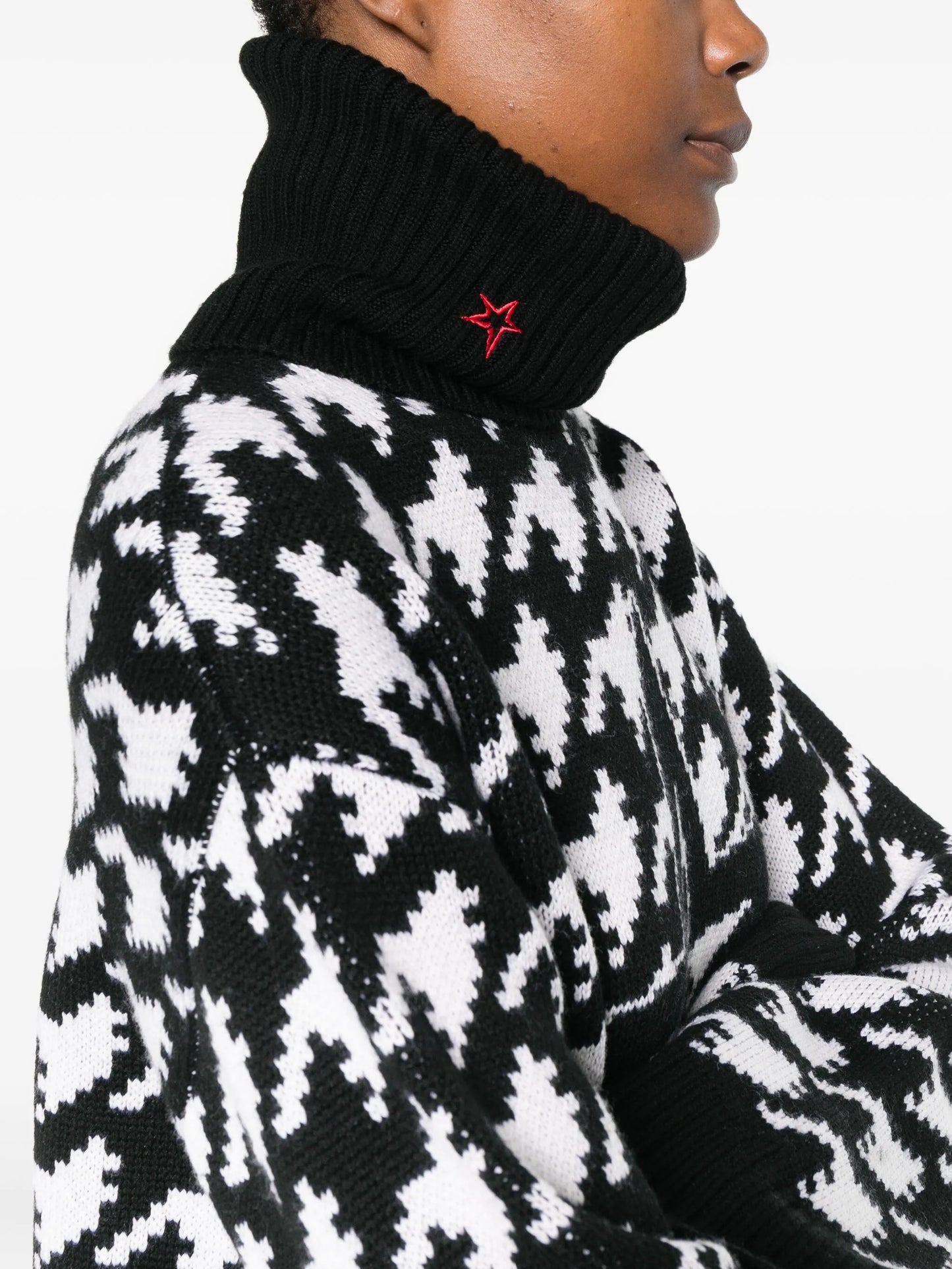 houndstooth-pattern jumper