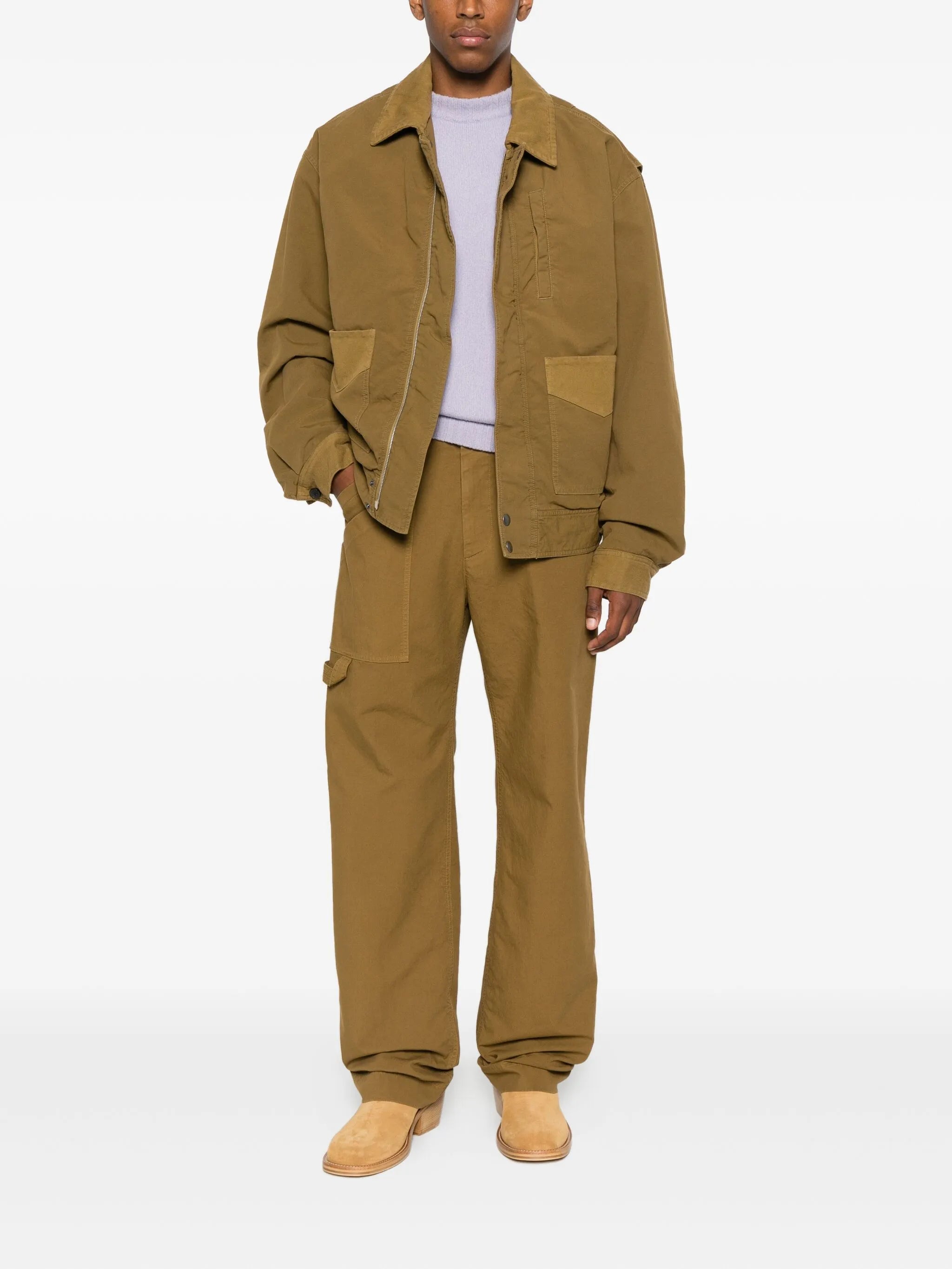flap-pocket cotton jacket