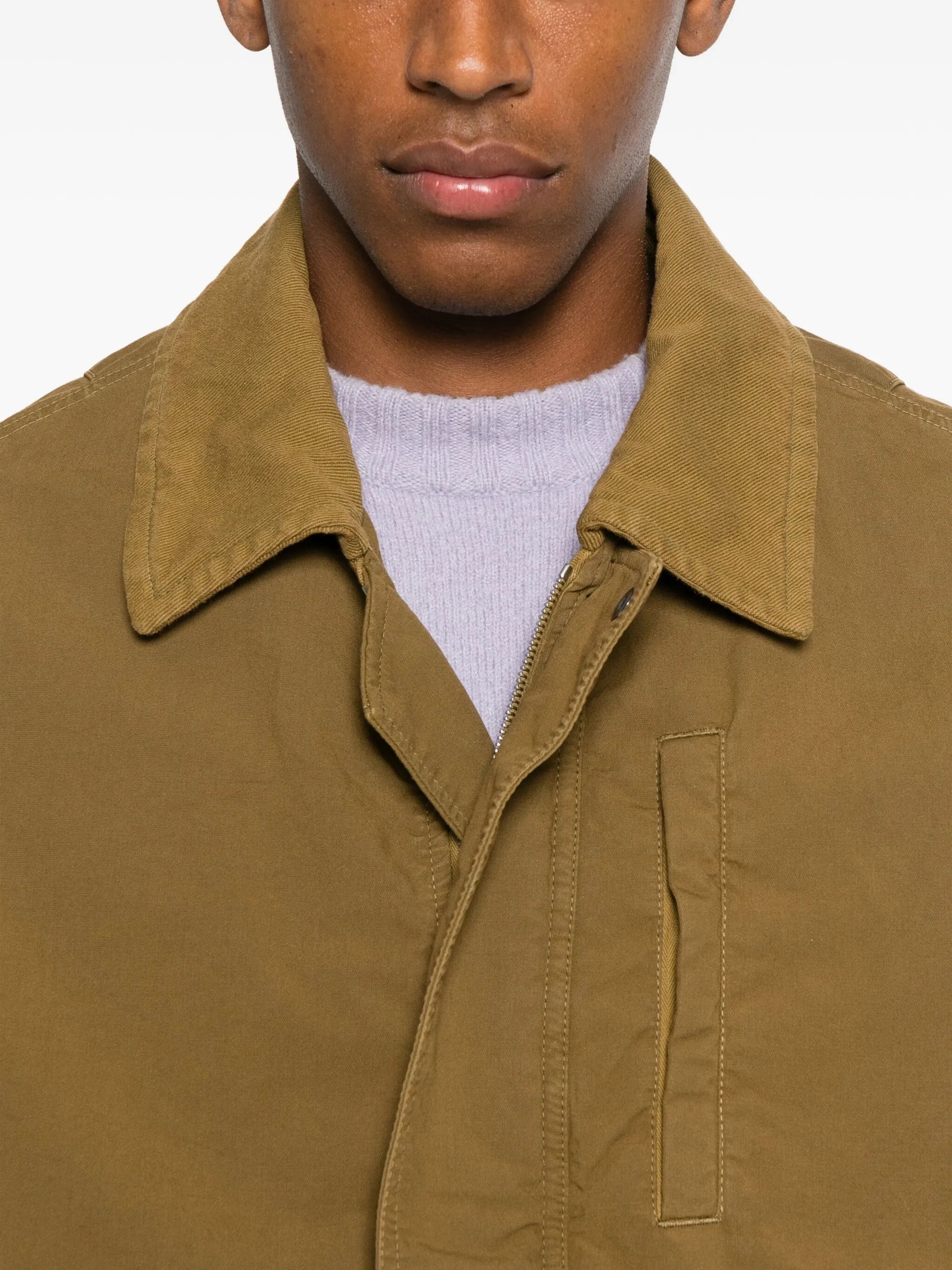 flap-pocket cotton jacket