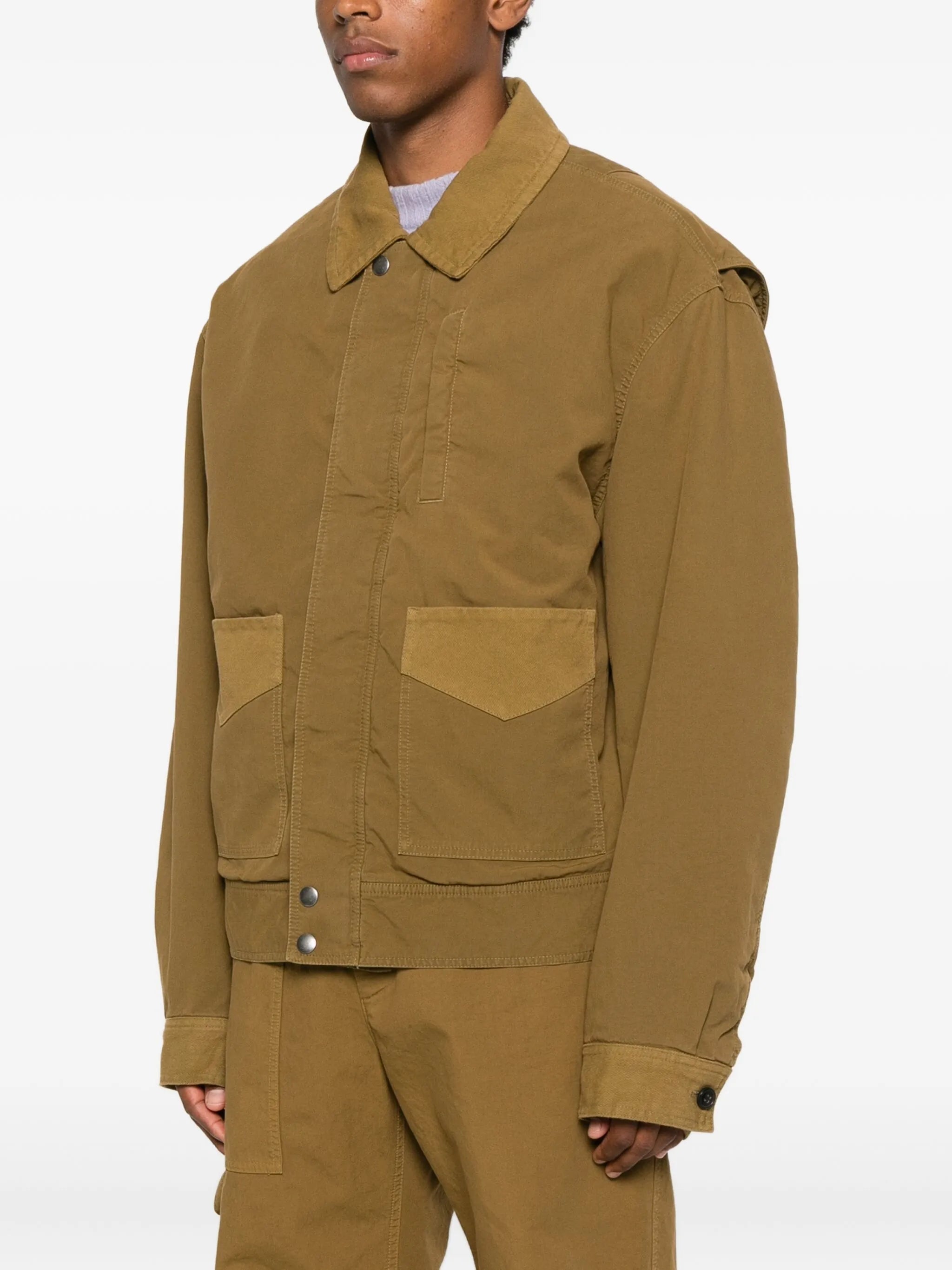 flap-pocket cotton jacket