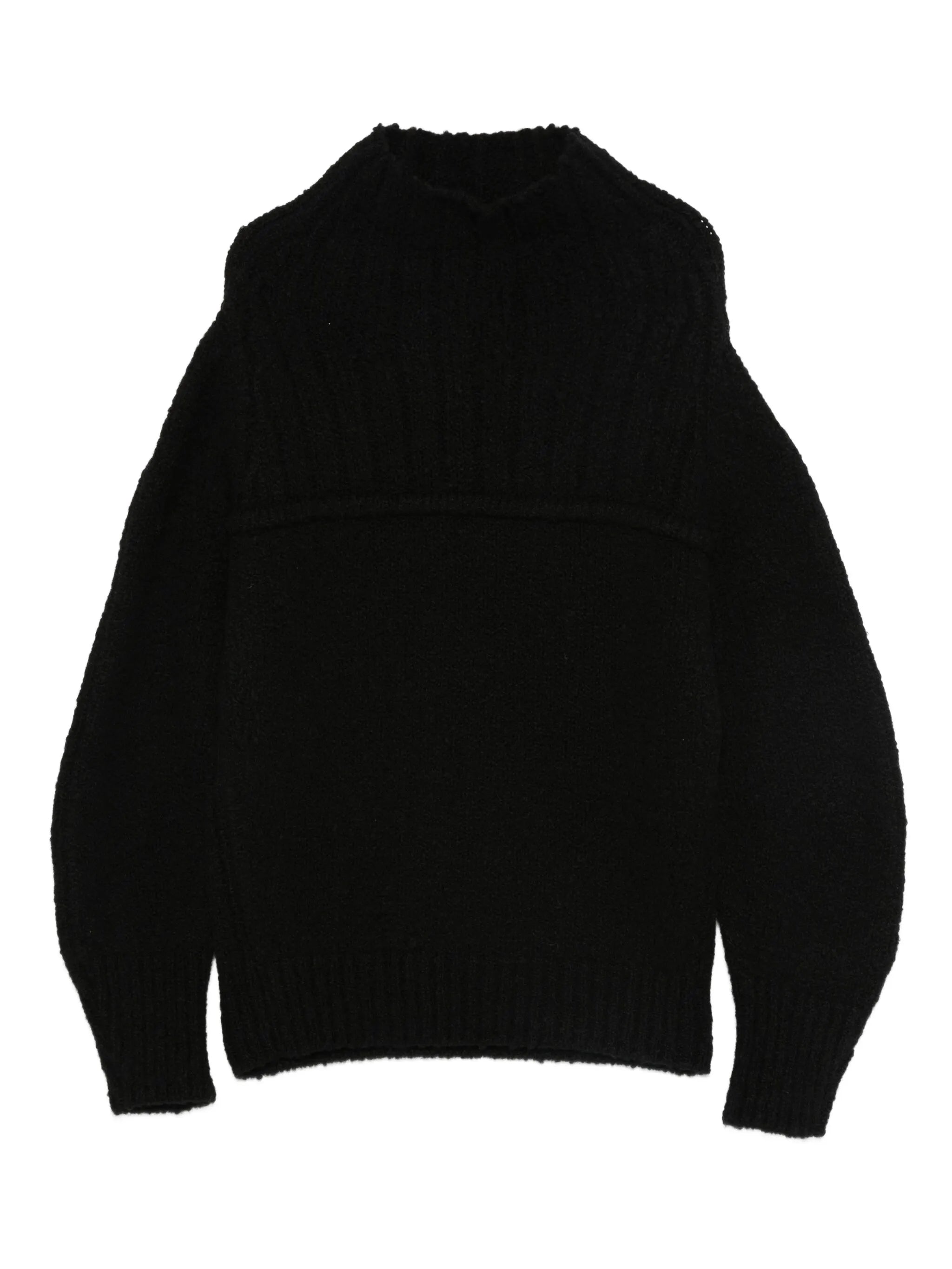 funnel-neck ribbed sweater