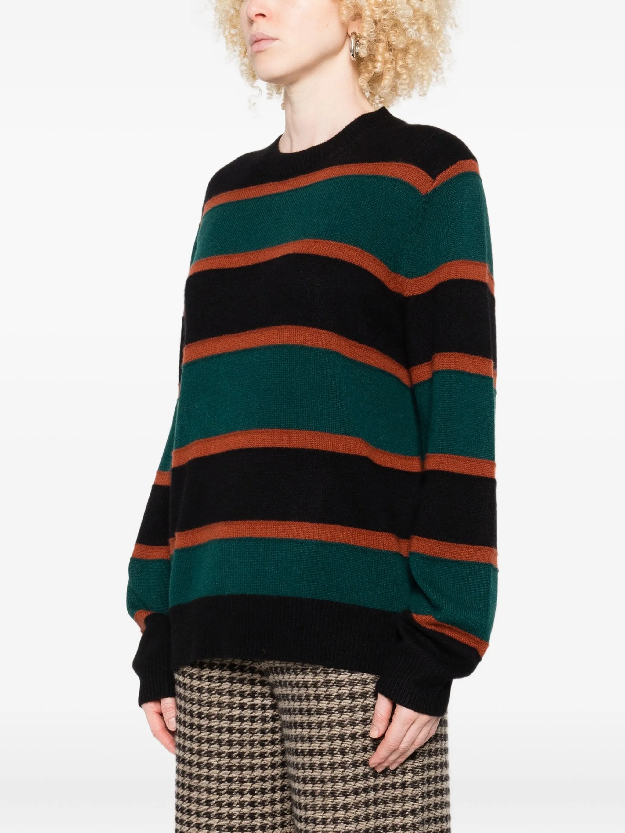 striped crew-neck sweater
