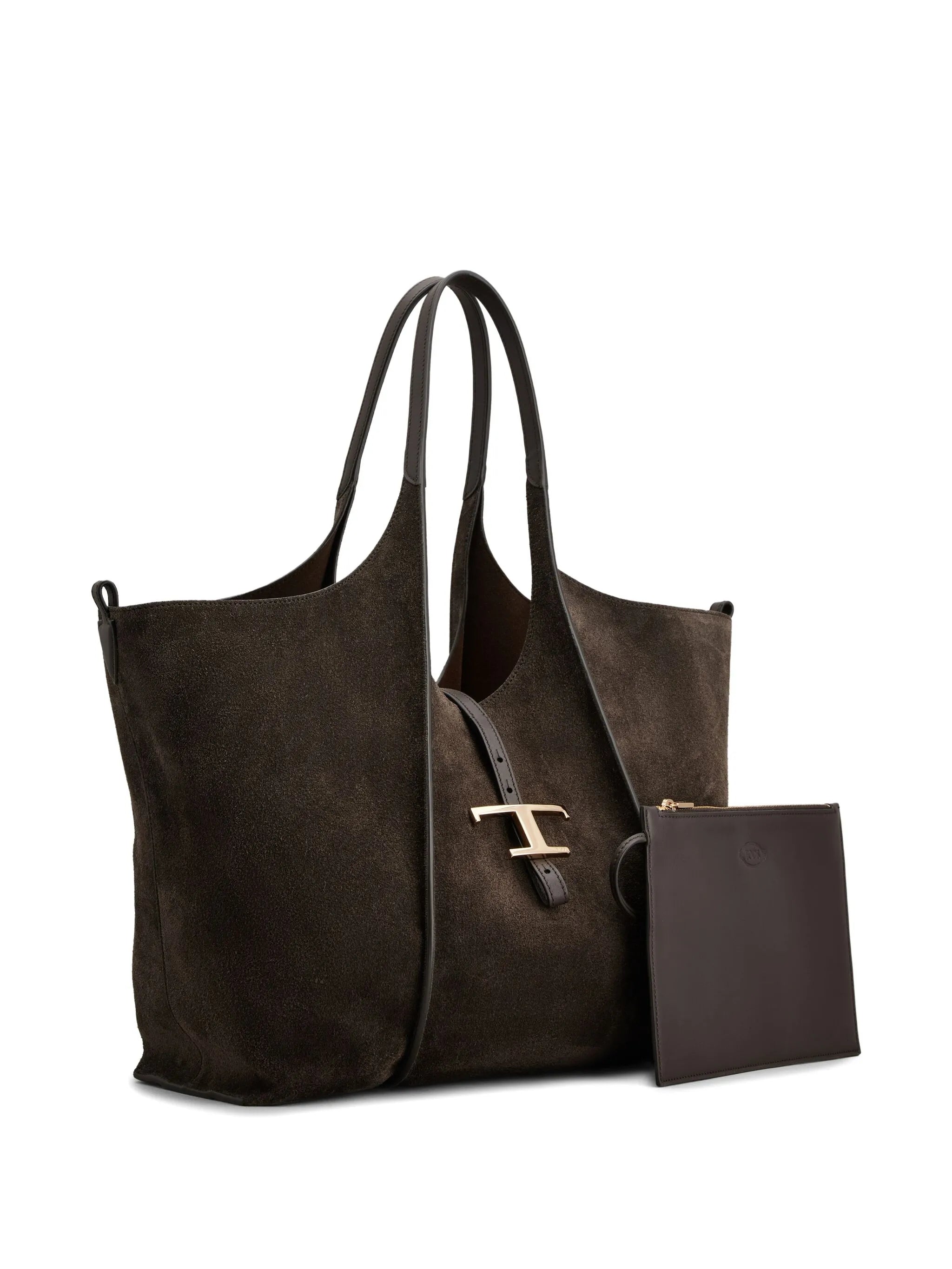 medium T-Bar suede shoulder bag