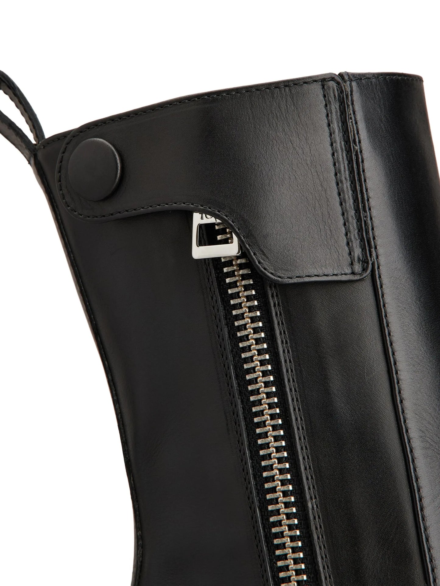 leather zip-fastening block-heel boots