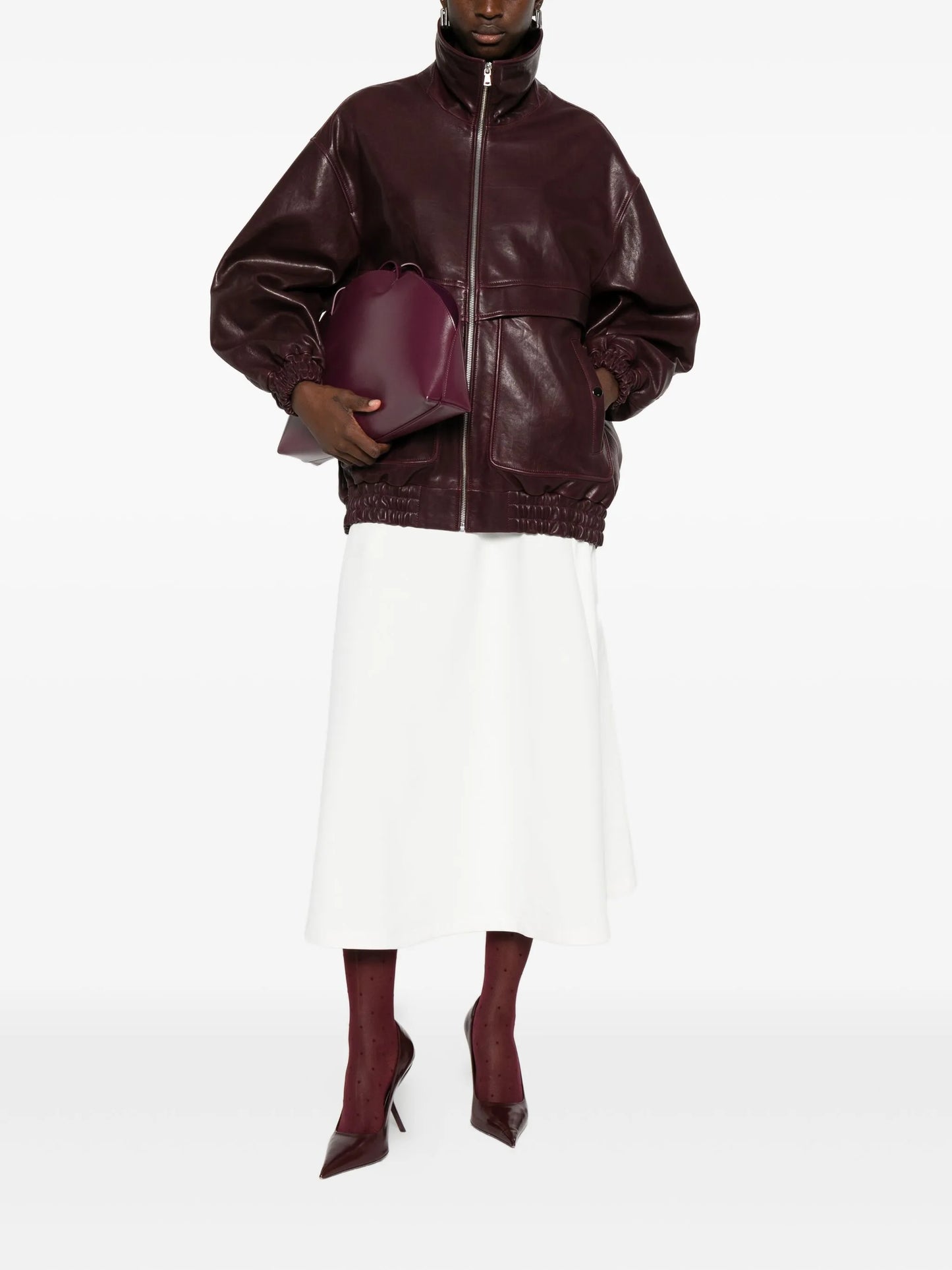 leather bomber jacket