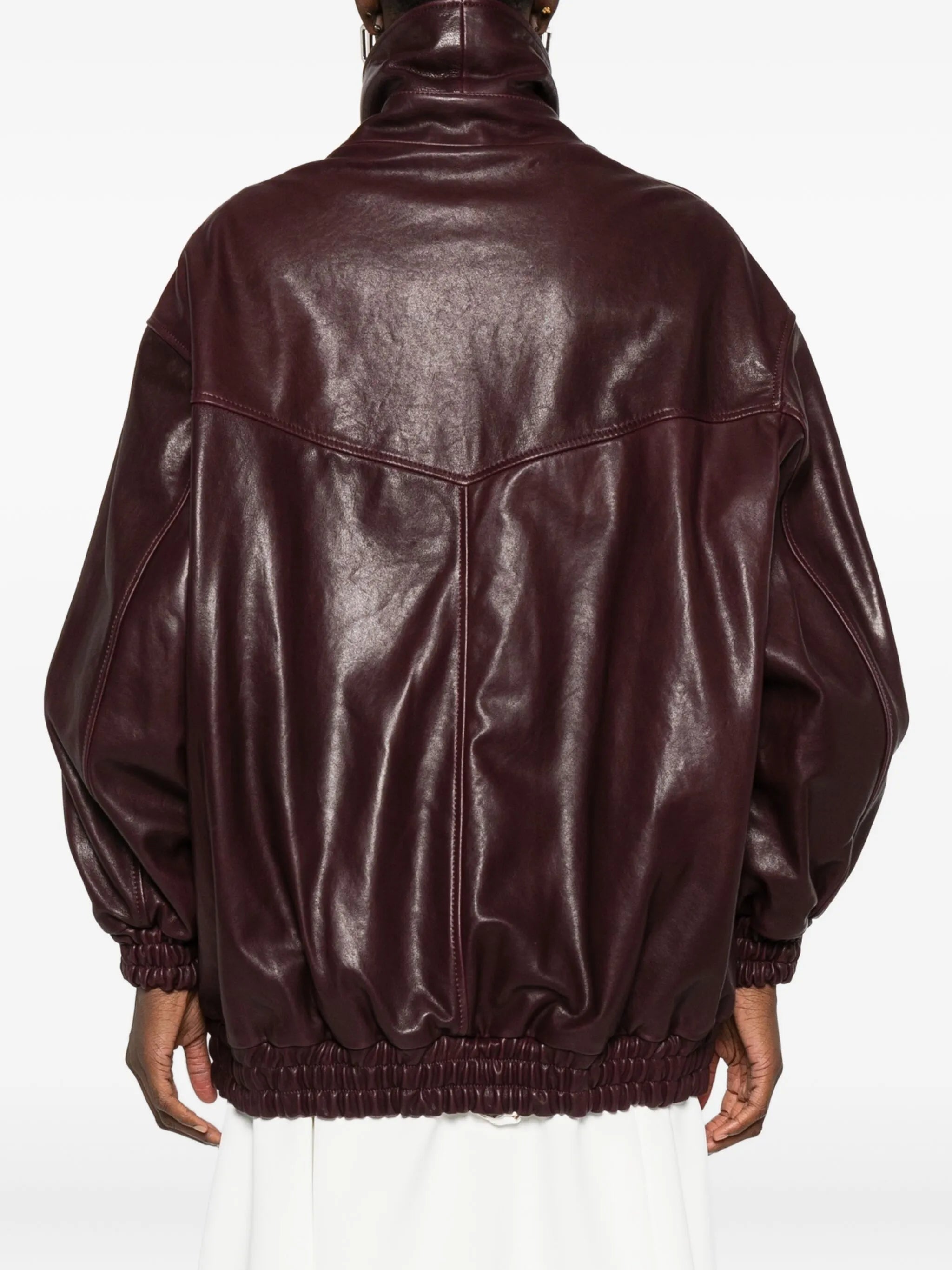 leather bomber jacket