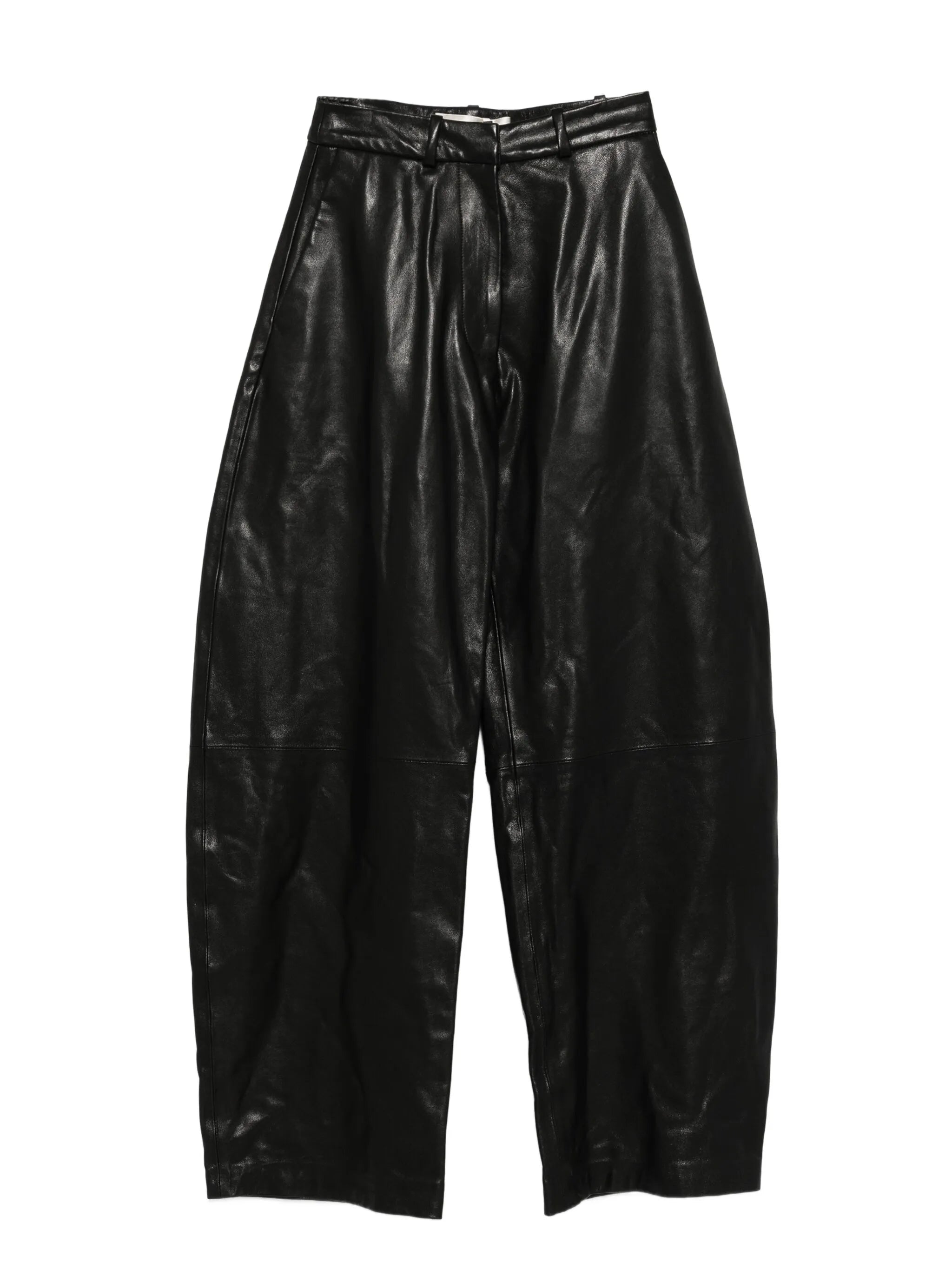 leather wide-leg trousers