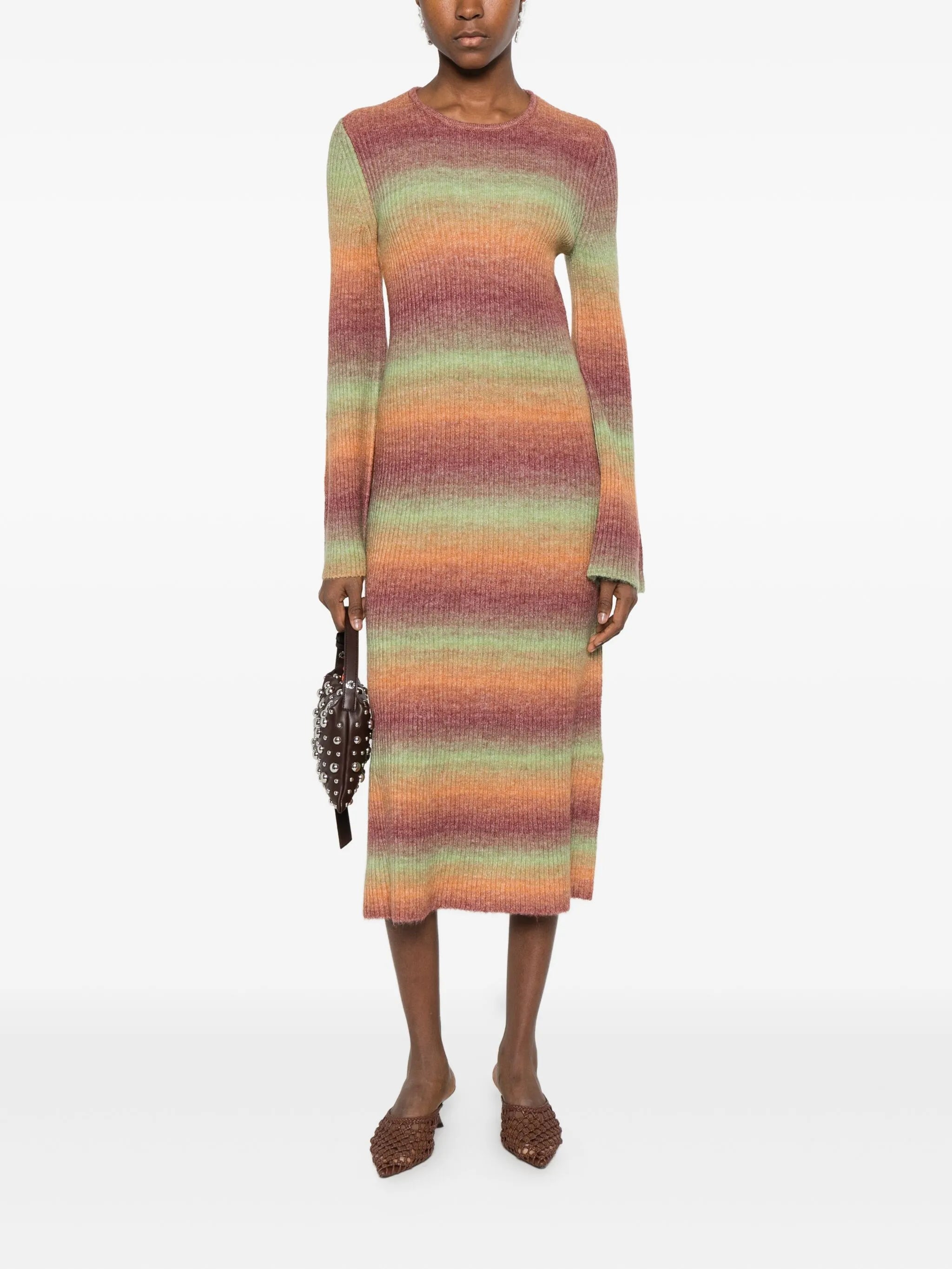 Axon striped midi dress