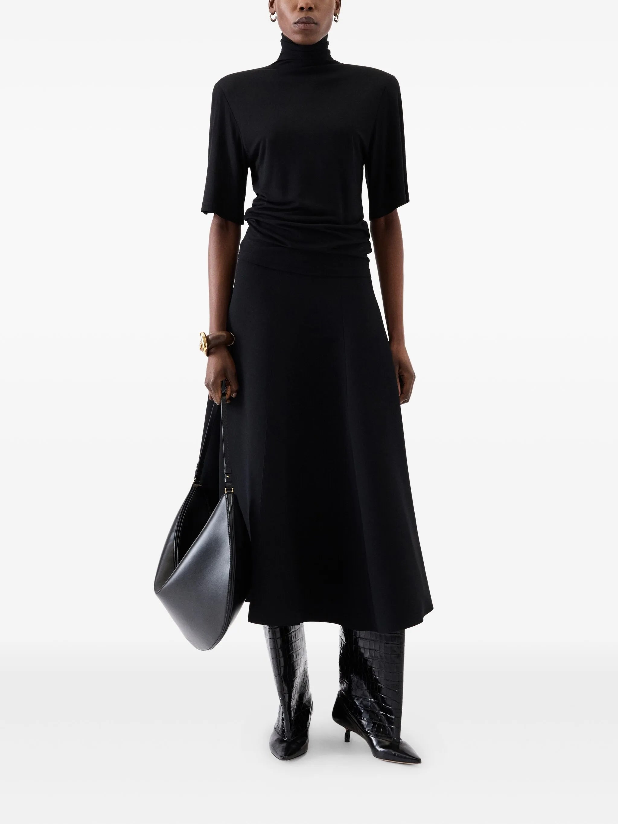 turtleneck short-sleeve top