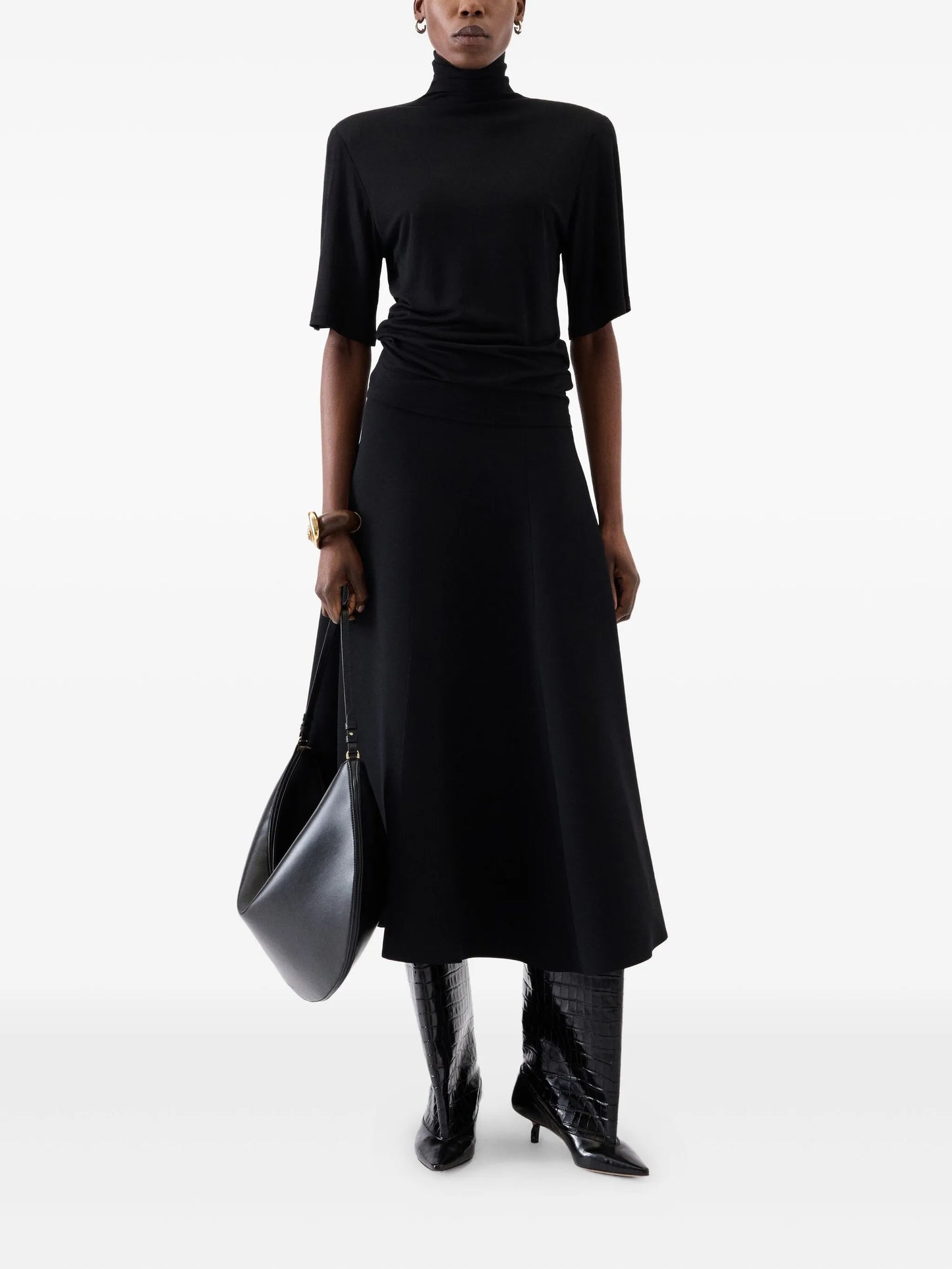 turtleneck short-sleeve top