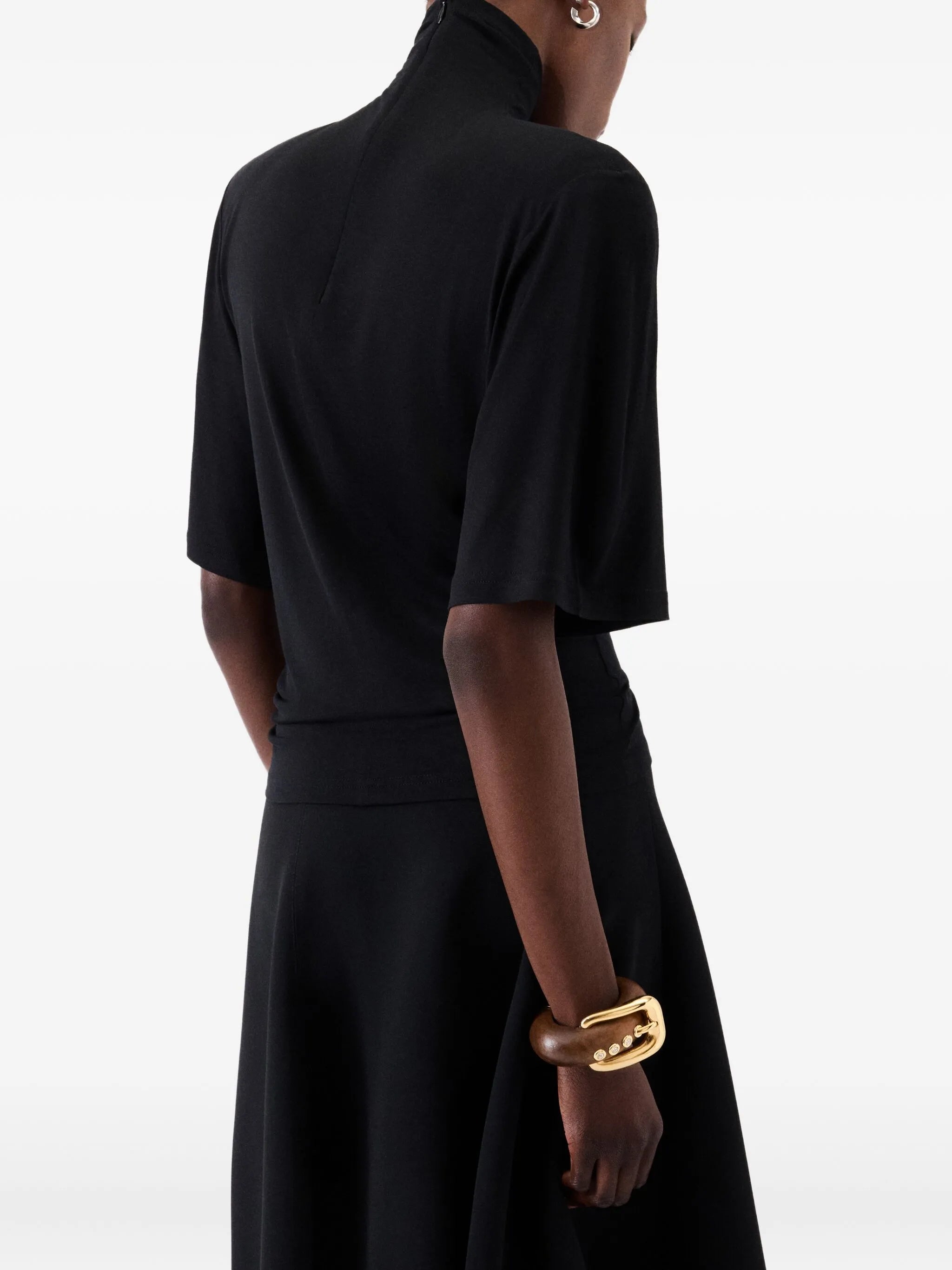 turtleneck short-sleeve top