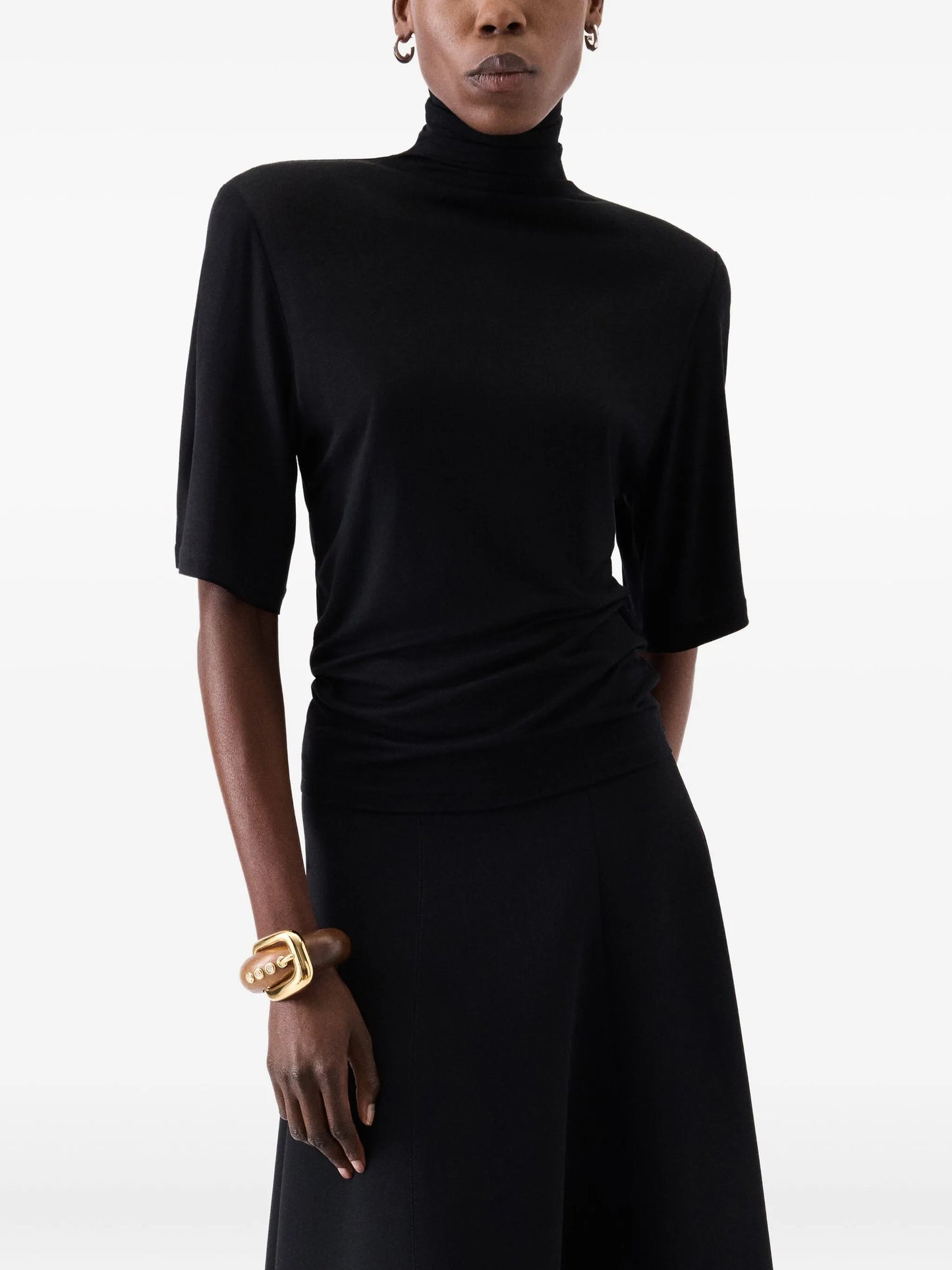 turtleneck short-sleeve top