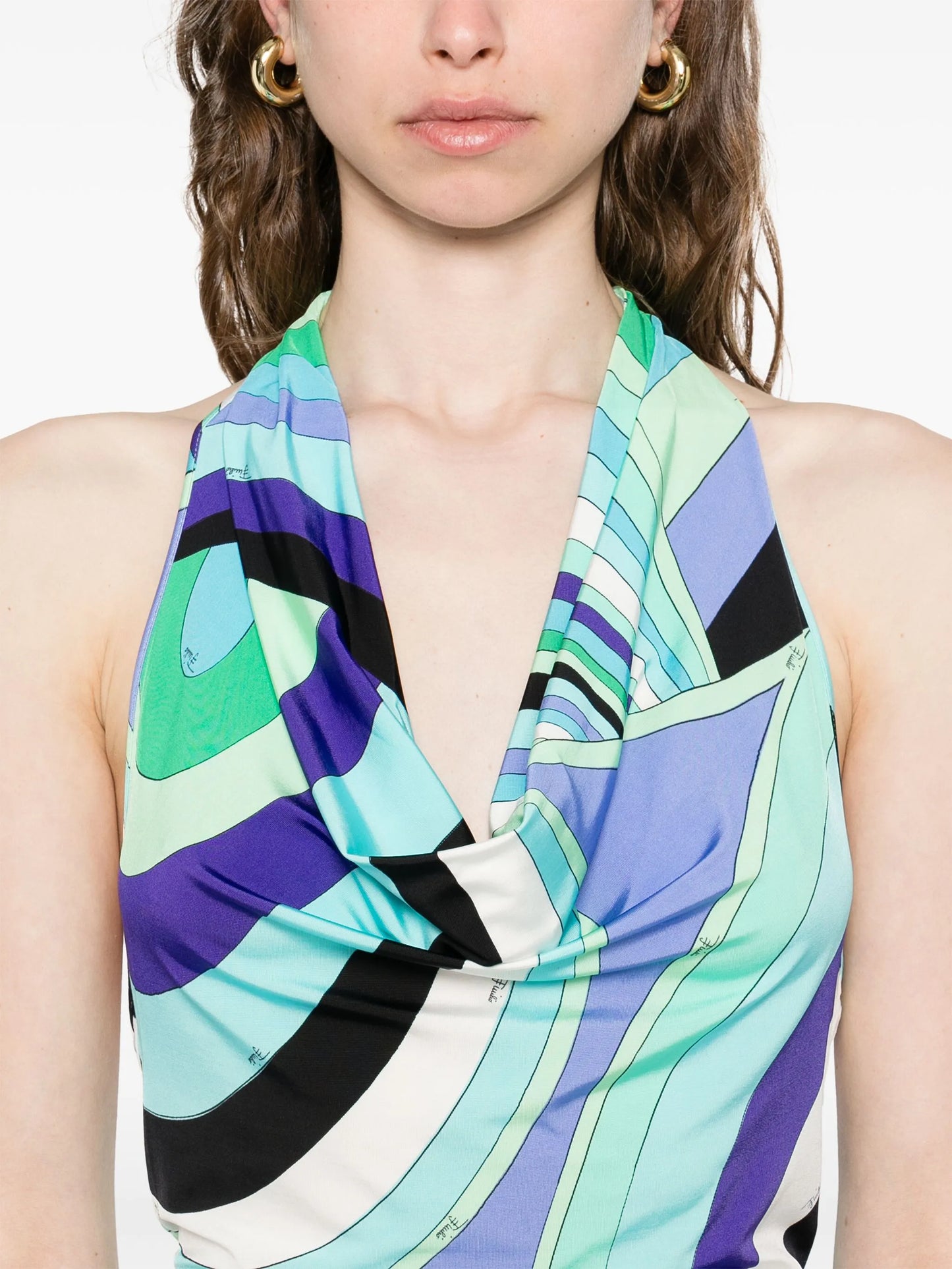 Iride-print maxi dress