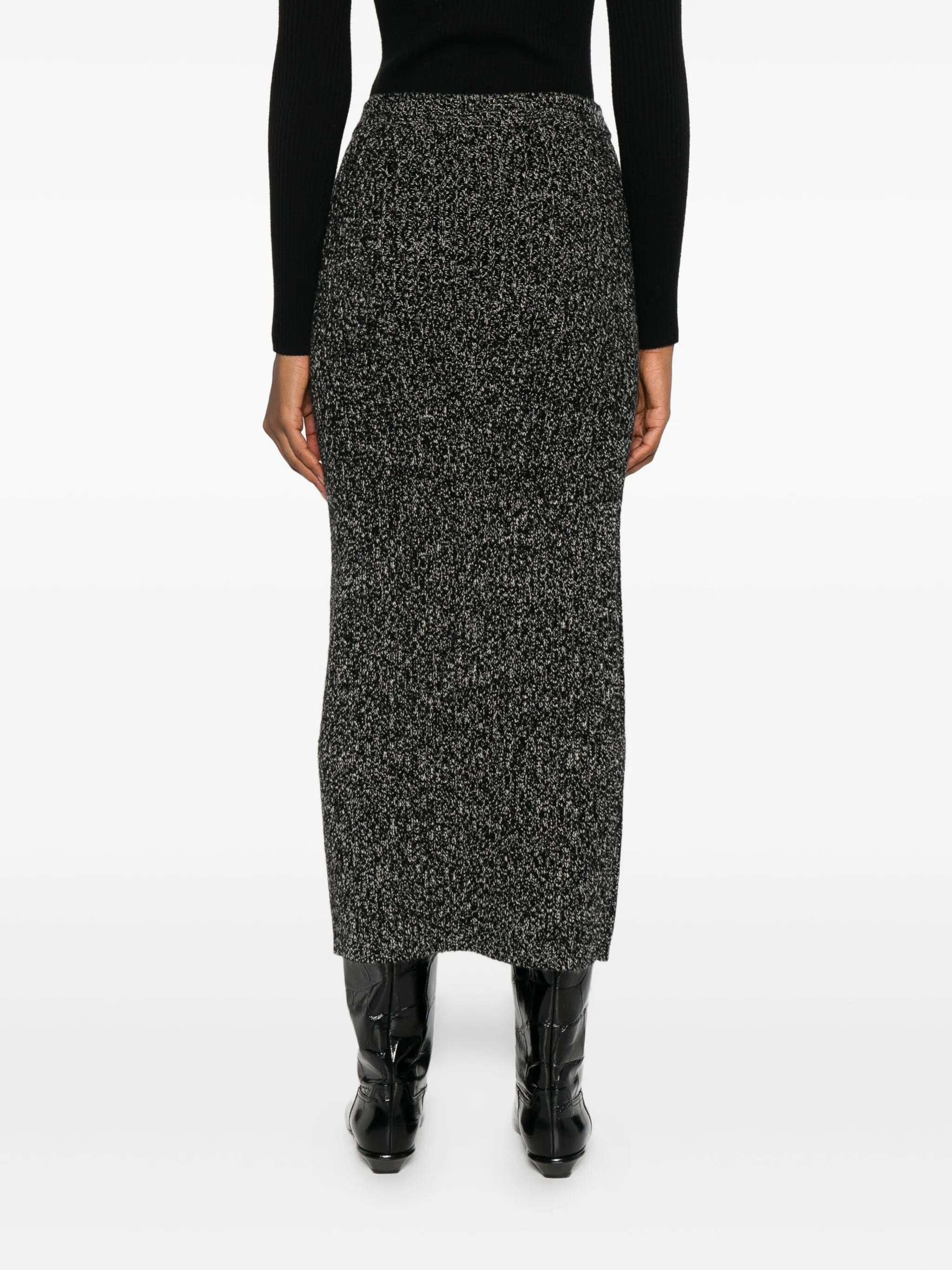 ribbed lurex-effect skirt