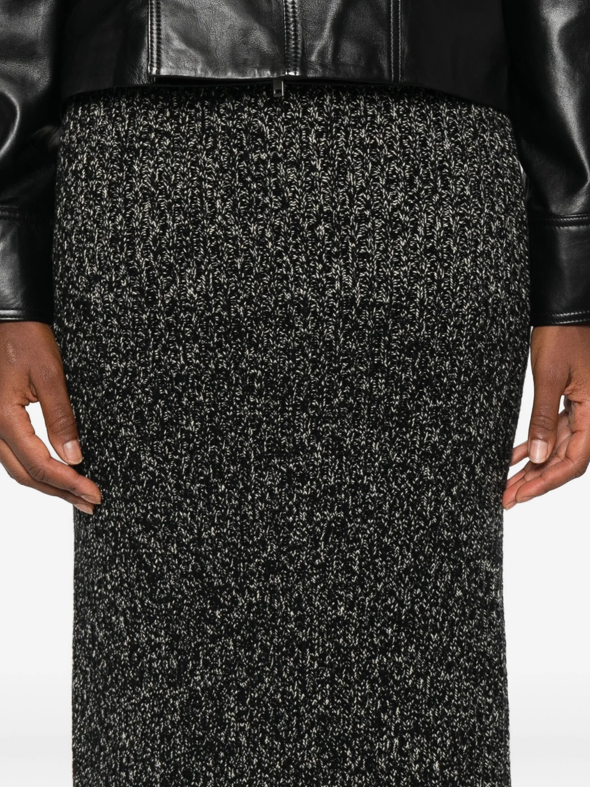 ribbed lurex-effect skirt