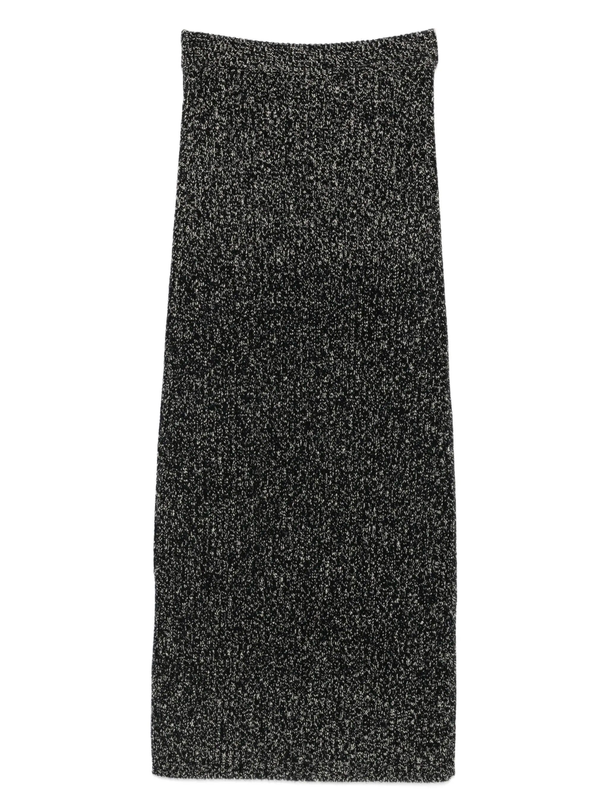 ribbed lurex-effect skirt