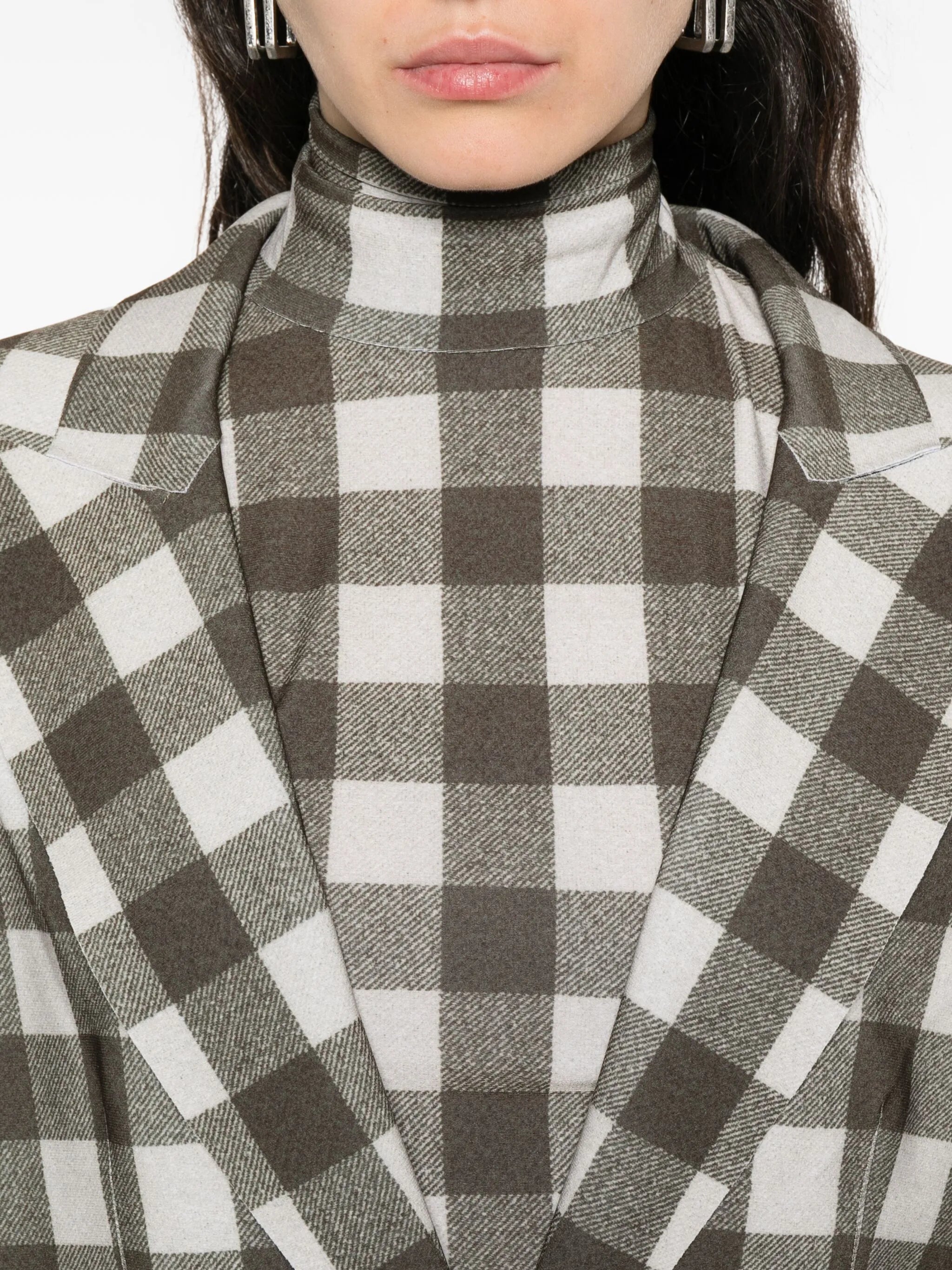 checked single-breasted blazer