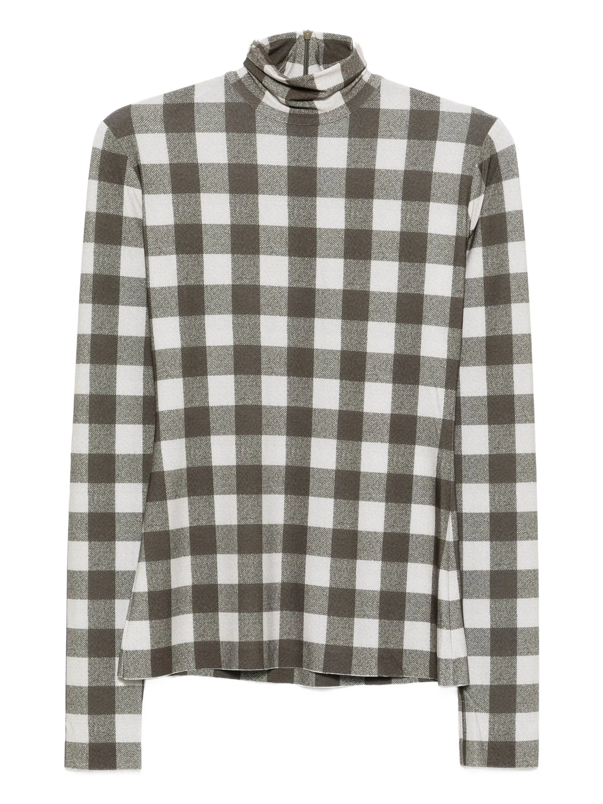 checked turtleneck top