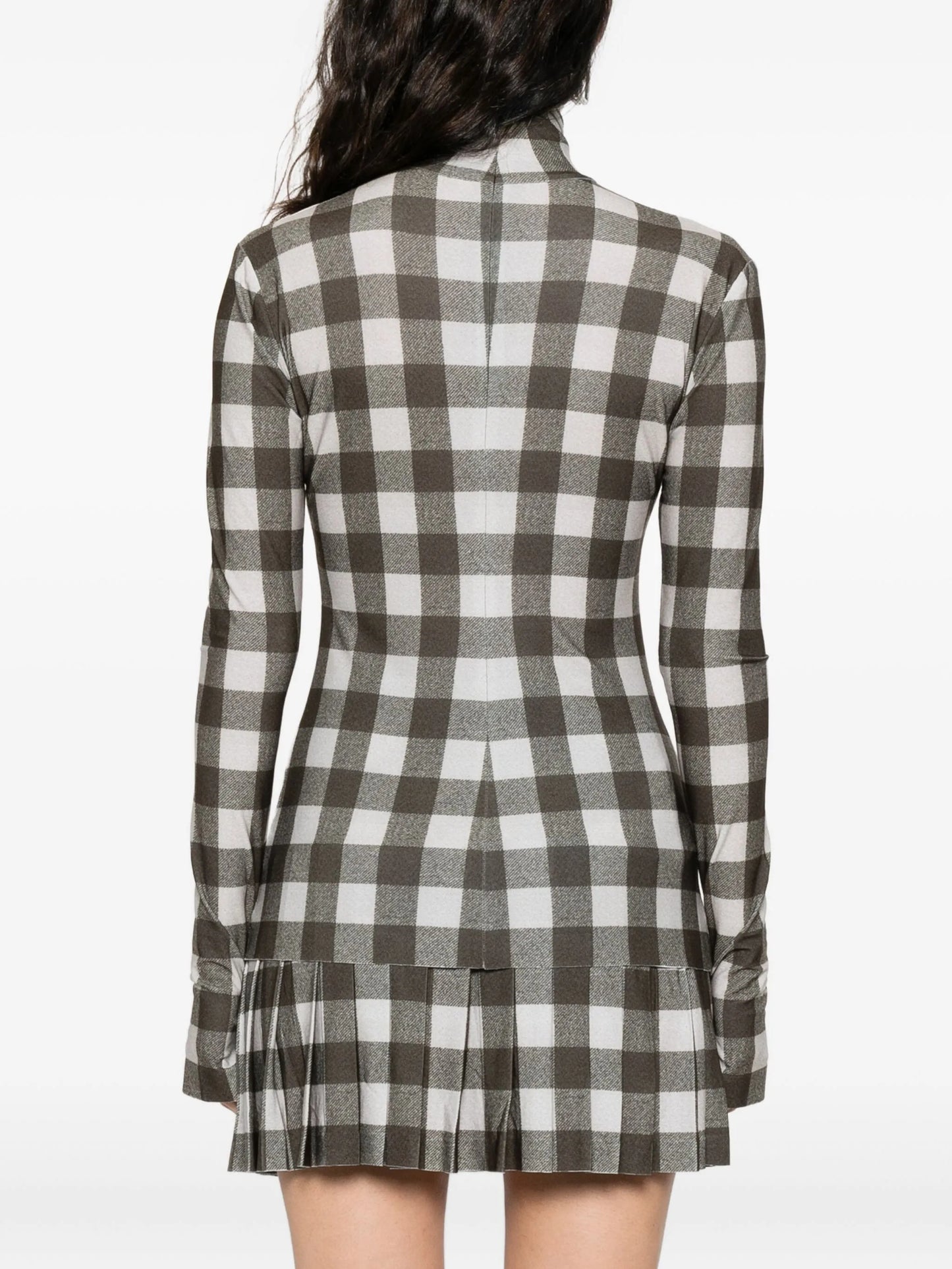 checked turtleneck top