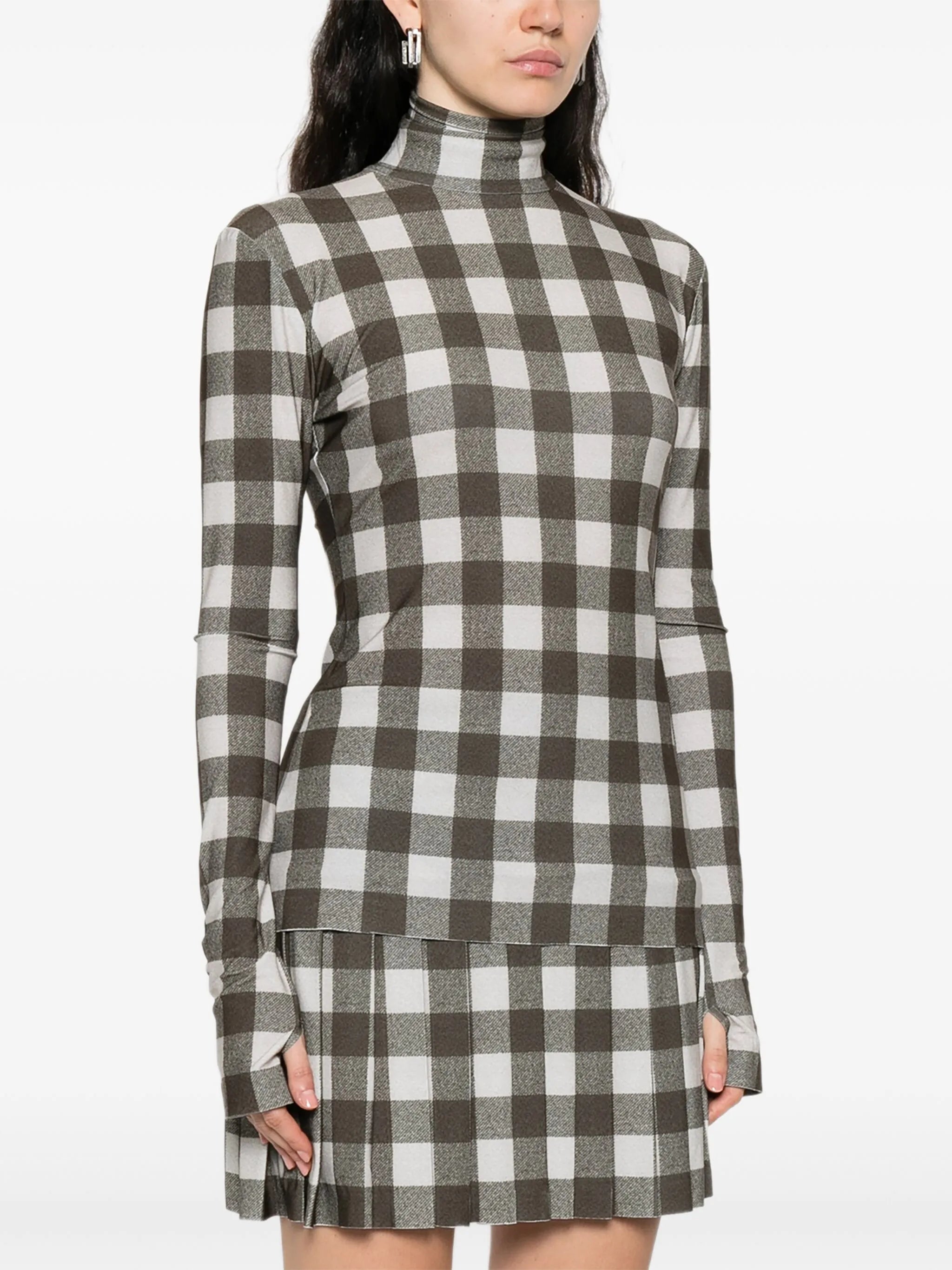 checked turtleneck top