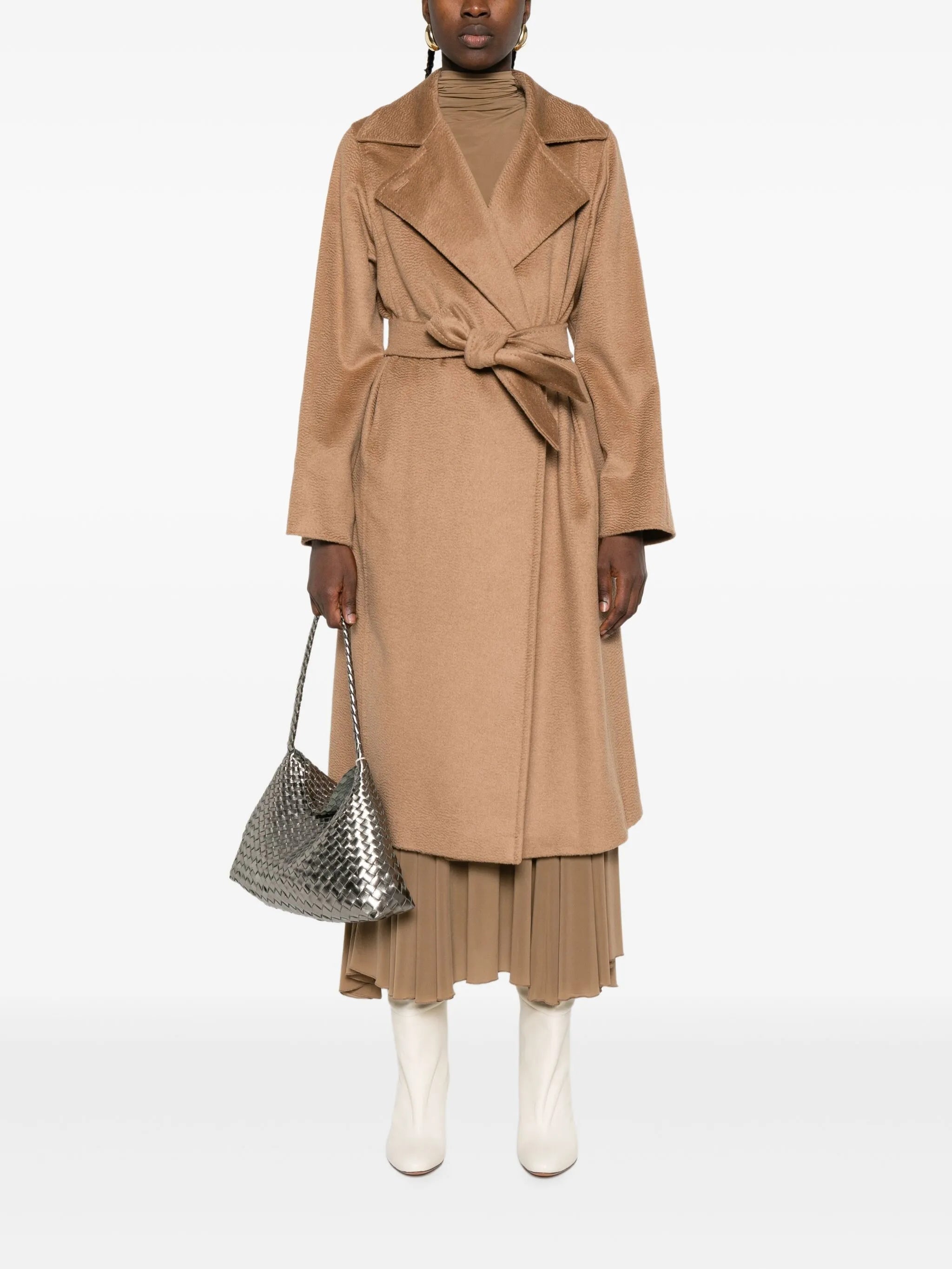 belted notched-lapel coat