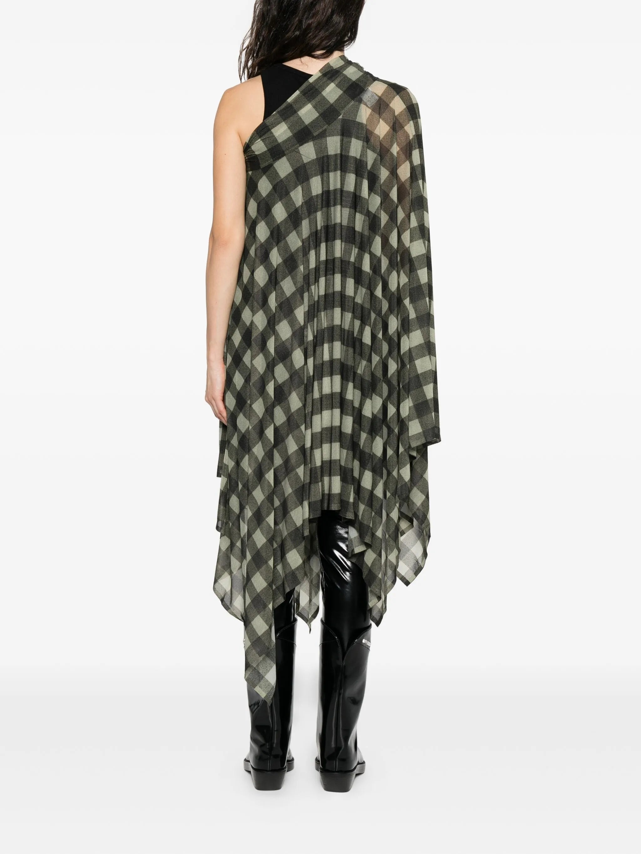 plaid pleated dress