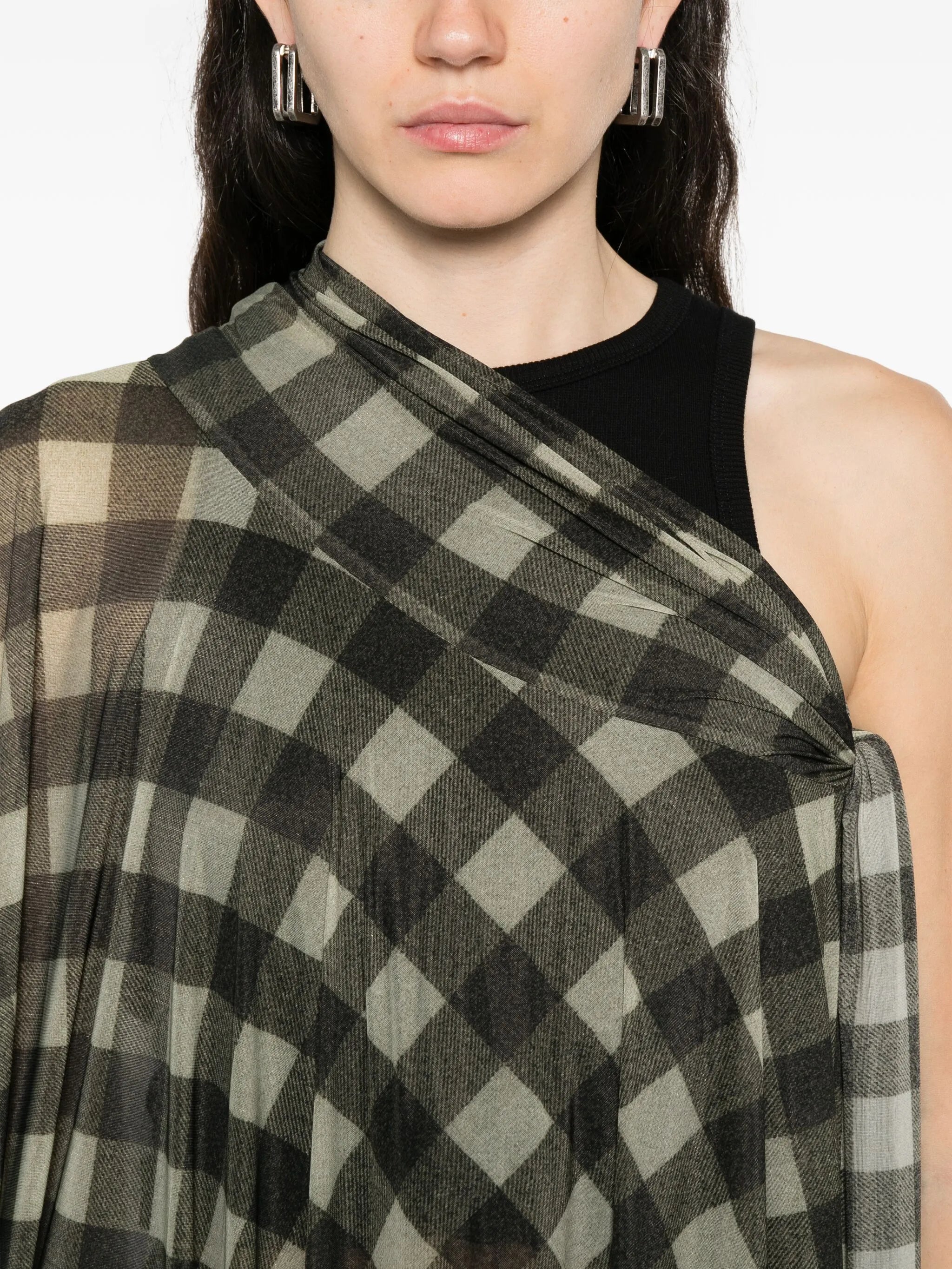 plaid pleated dress
