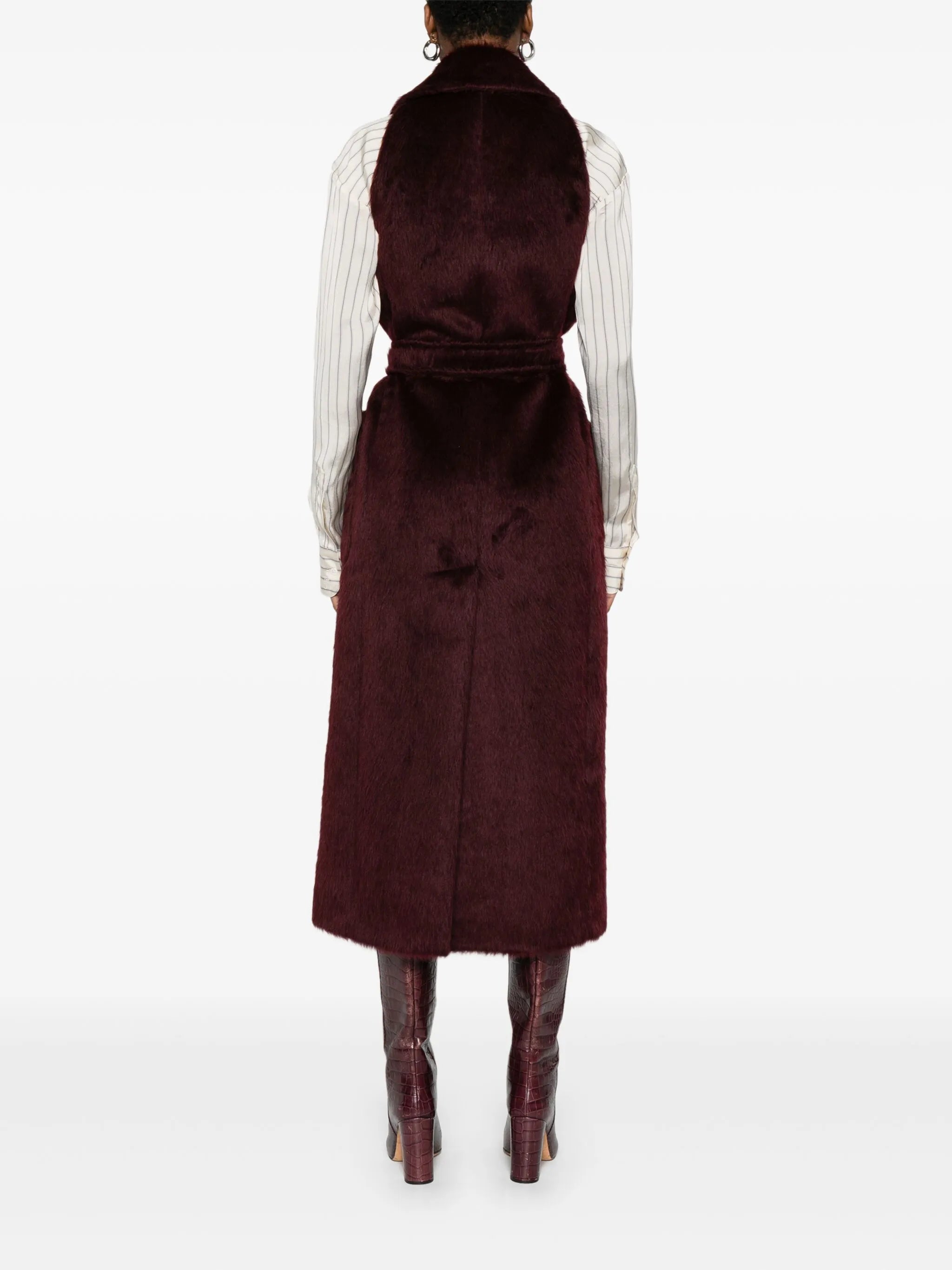 belted sleeveless coat
