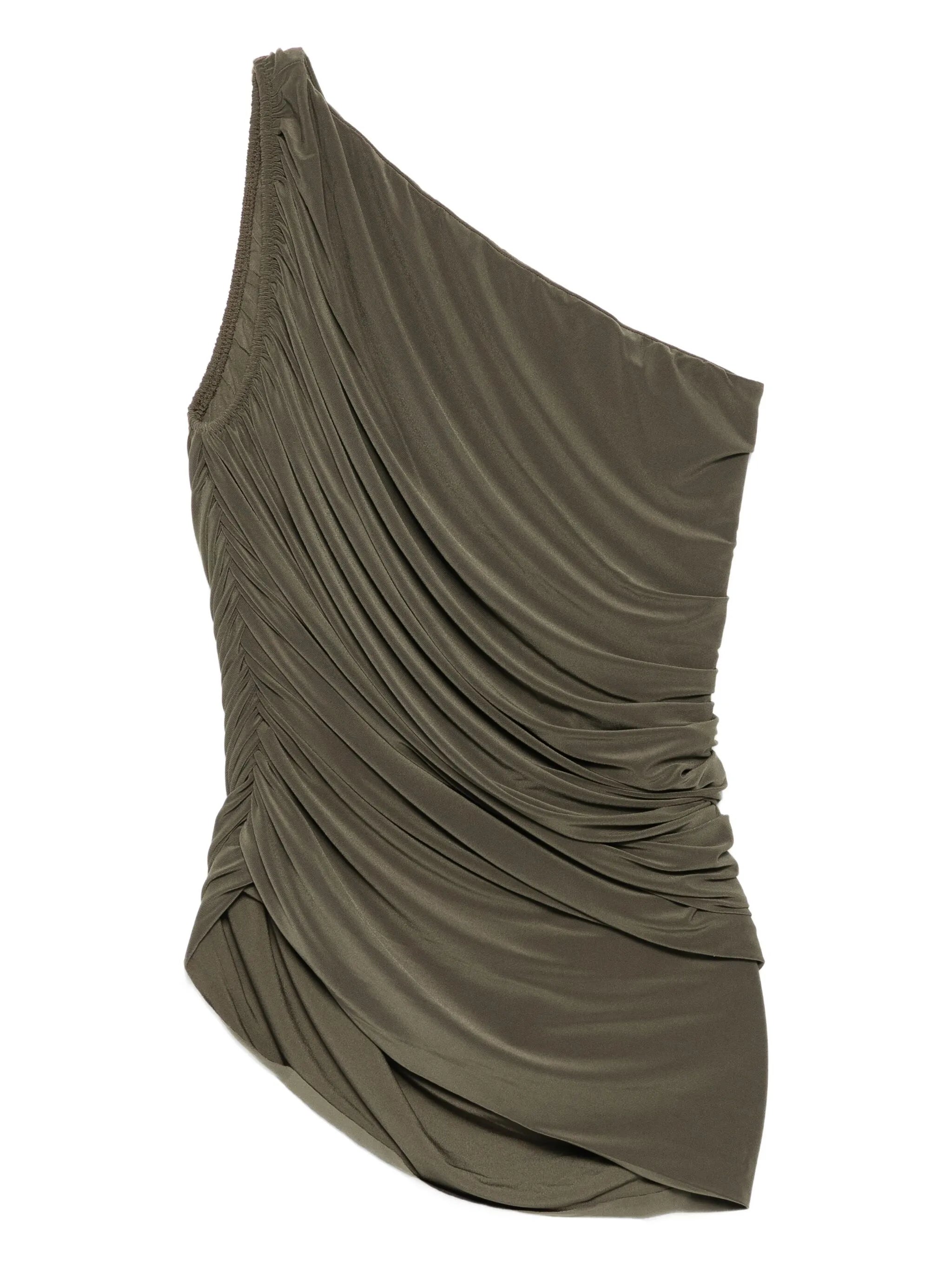 Diana Mio one-strap draped swim top