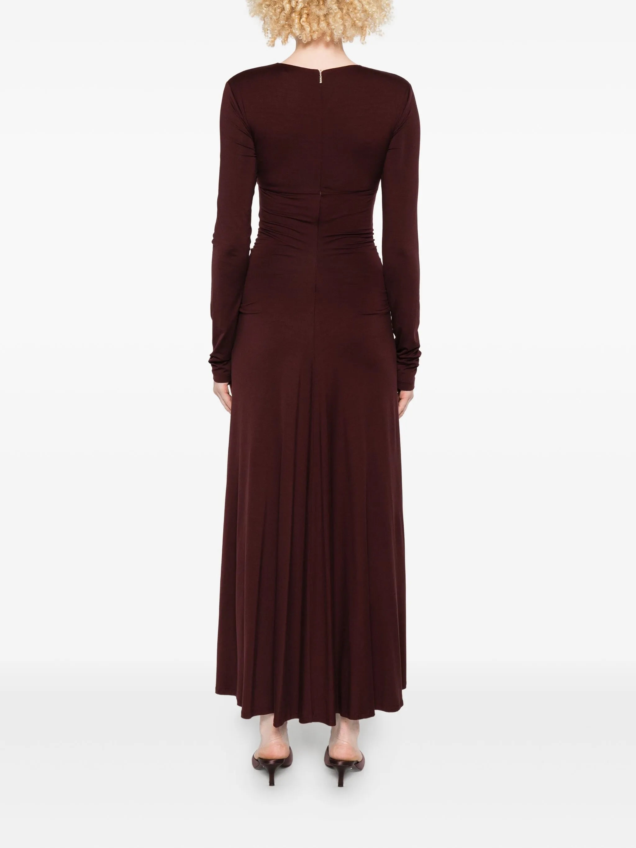 long-sleeve drawstring dress
