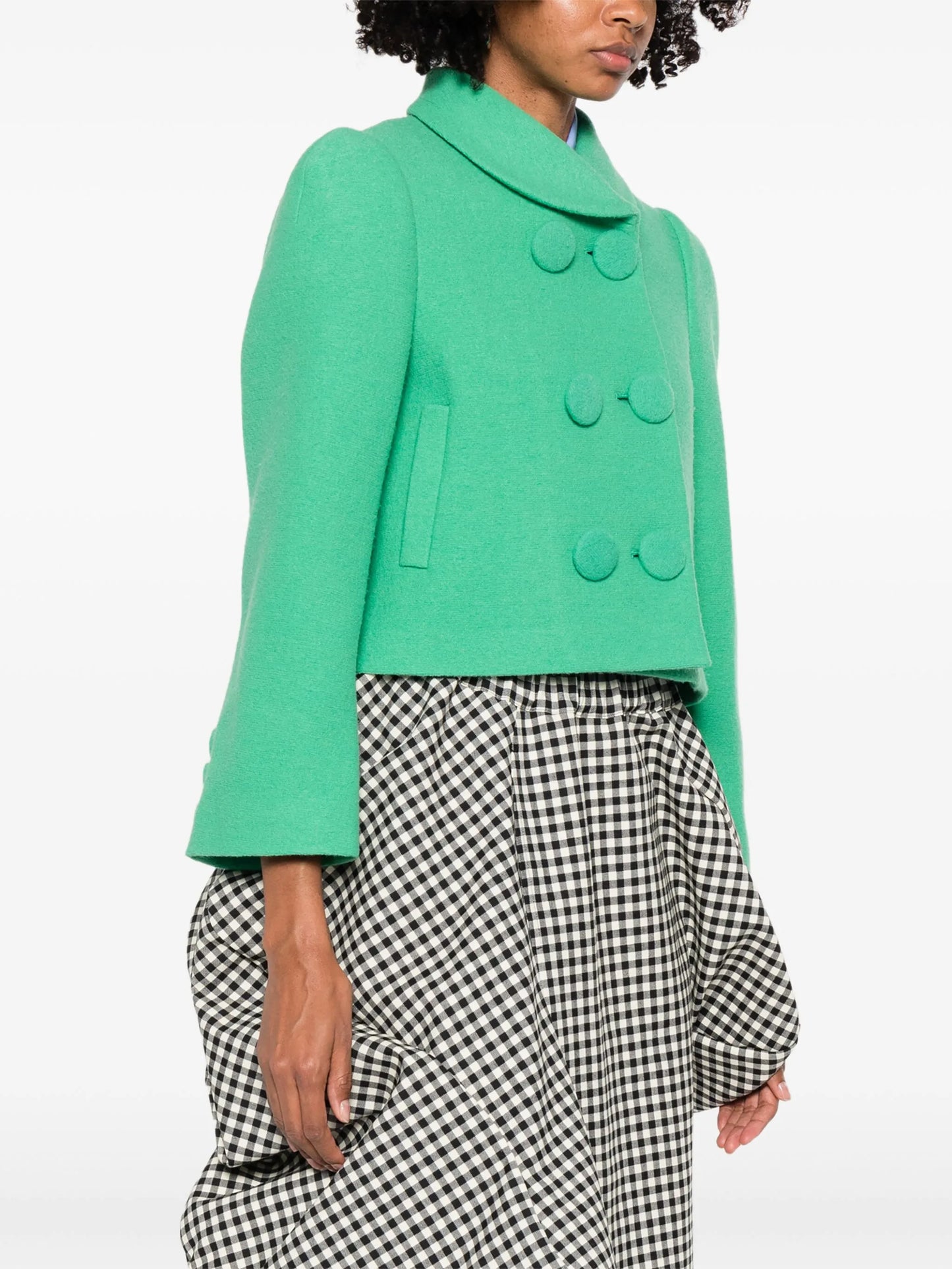 double-breasted button-up blazer