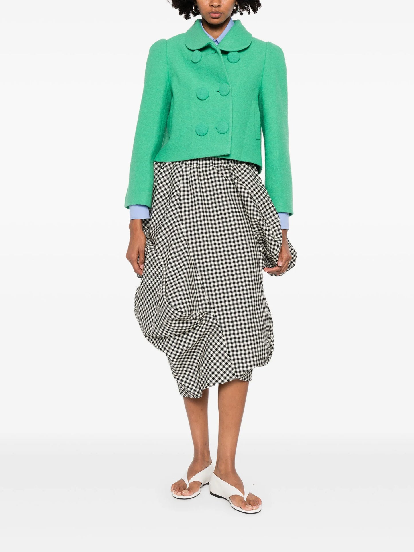 double-breasted button-up blazer