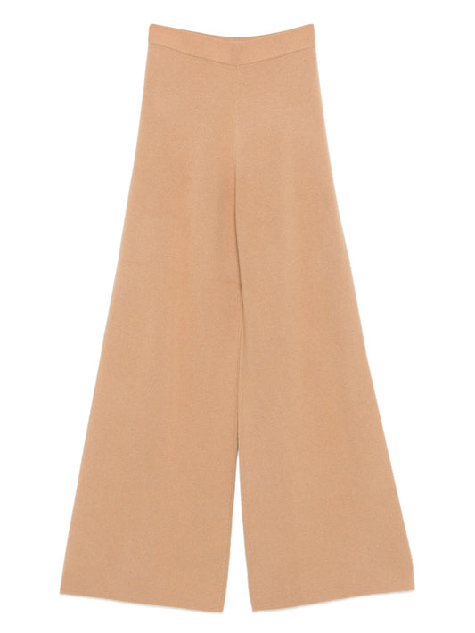 knitted ribbed-waist trousers