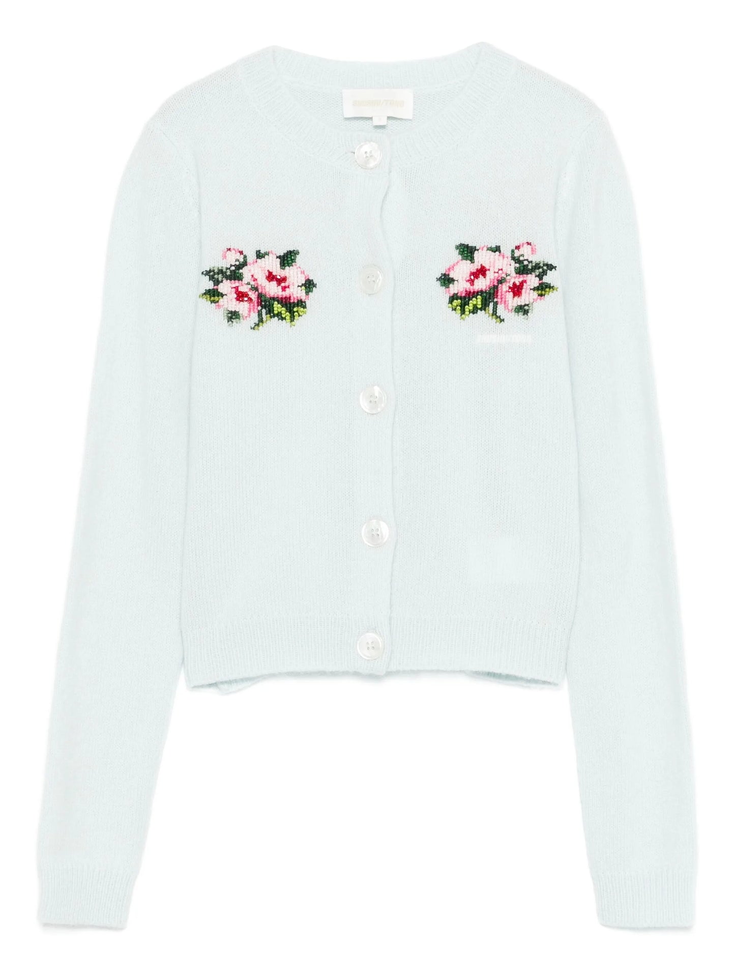 floral-embroidered cardigan