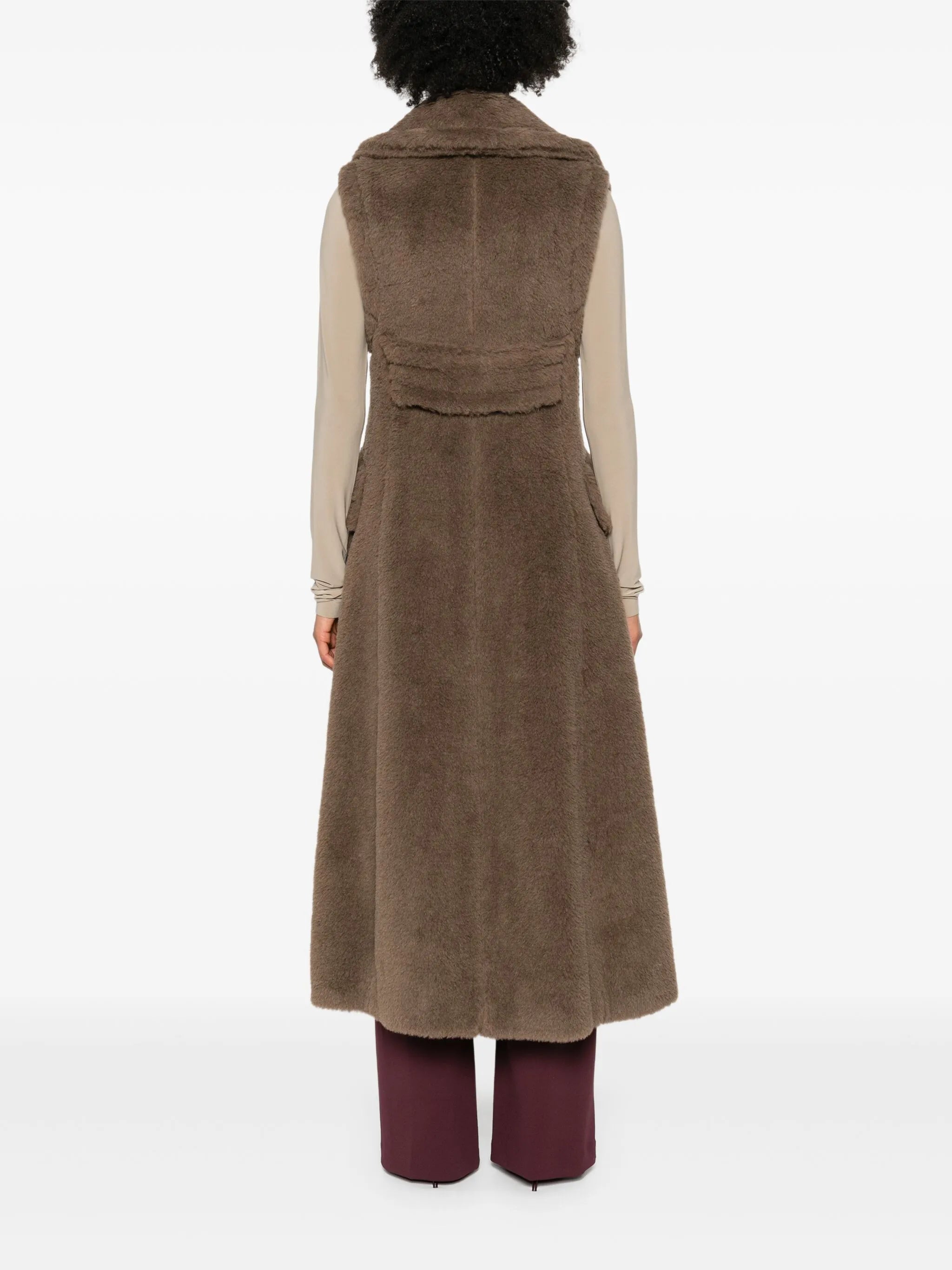 Boario double-breasted sleeveless coat