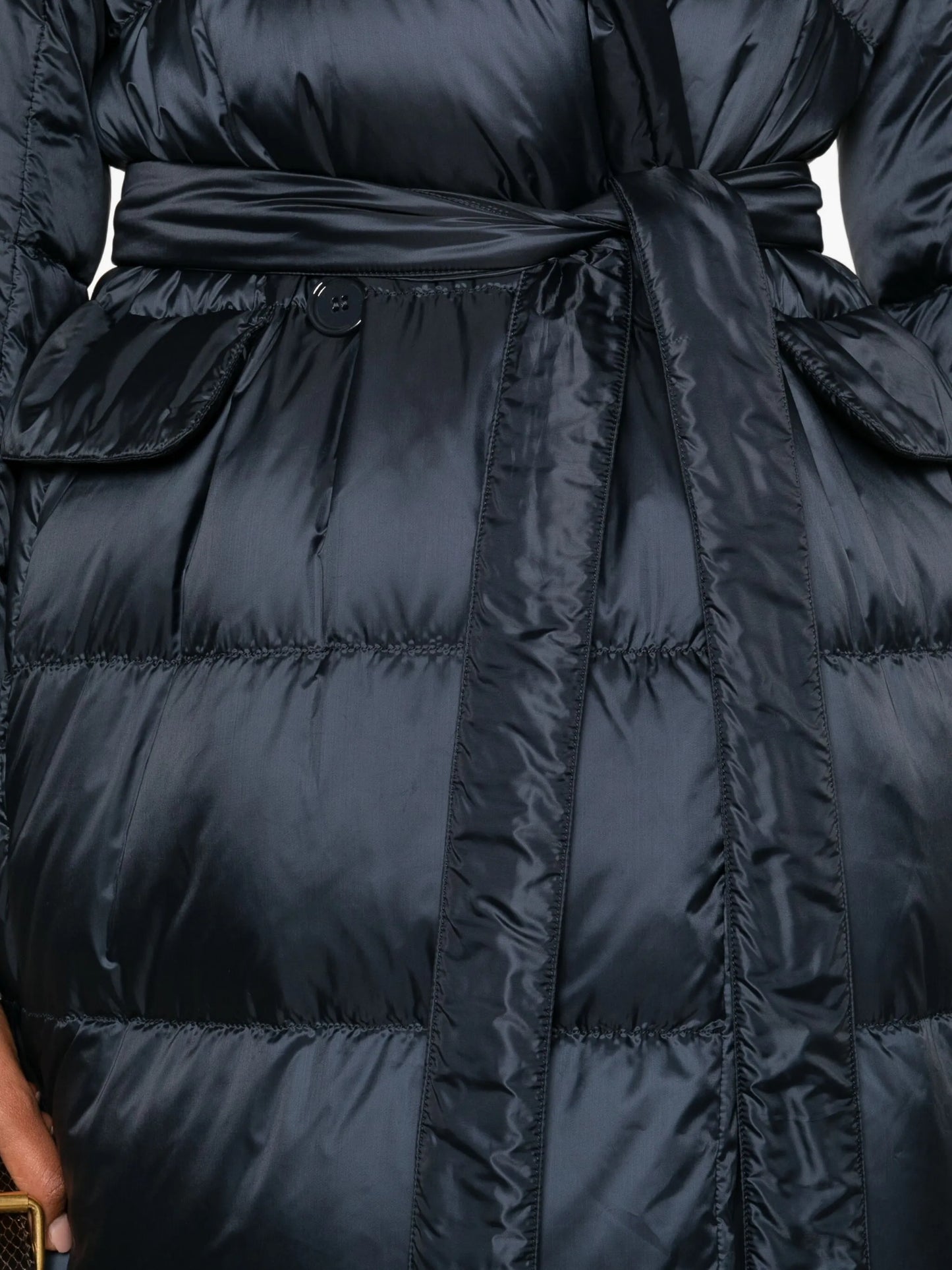 quilted belted coat
