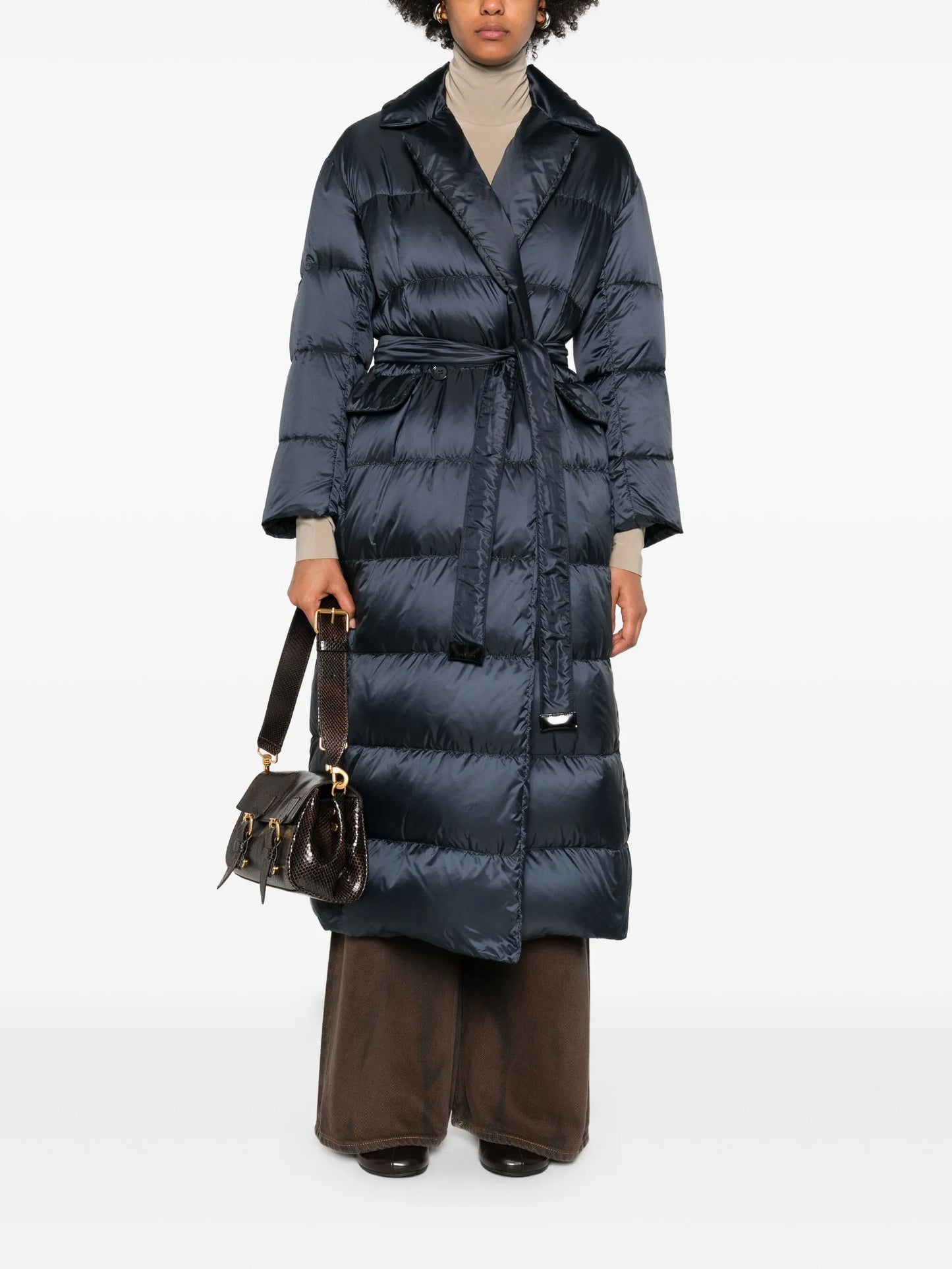 quilted belted coat